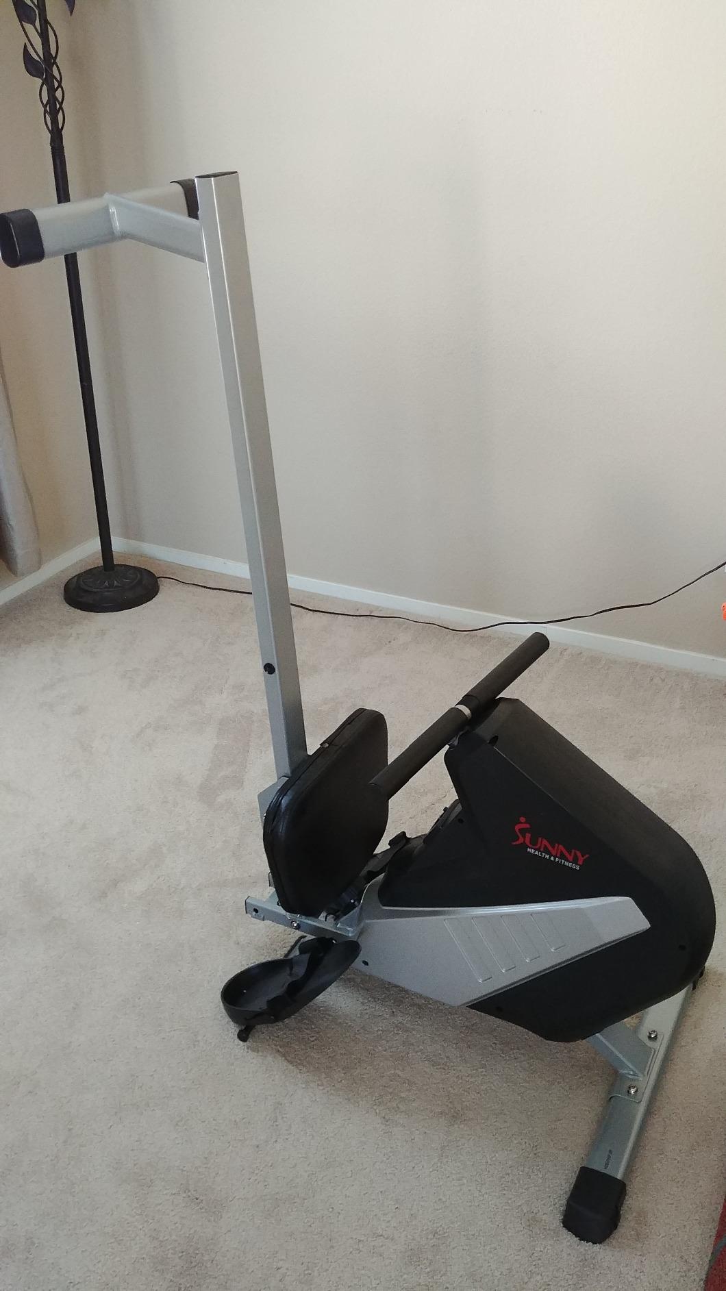 Sunny Health & Fitness Air Rowing Machine, Space-Saving Rower with Long Rail and Upright Storage for Home Gym, Full-Body Cardio Workout, Free SunnyFit Training App customer photo 1