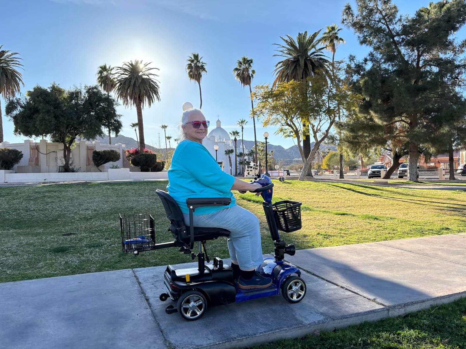 MS02 MAX All Terrain 1000W Electric Mobility Scooter for Adults& Seniors - 500LBS Load & 32 Miles Range Powerd Wheelchair Device w/Off-Road Absorber, Bluetooth Speaker, Dual Baskets, LED Light System customer photo 2