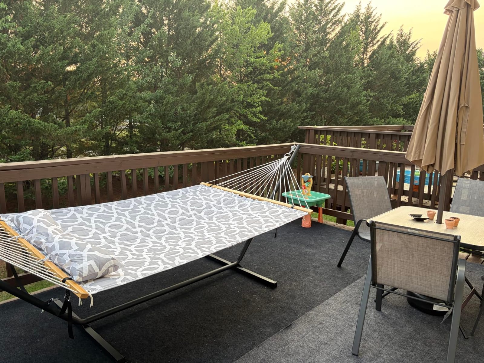 ANAGOO Double Hammock with Stand 500lbs Heavy Duty Outdoor Two Person White | 500 LBS Capacity, Stable Steel Frame, Balance Strap, Tool-Free Assembly, For Patio Garden customer photo 2