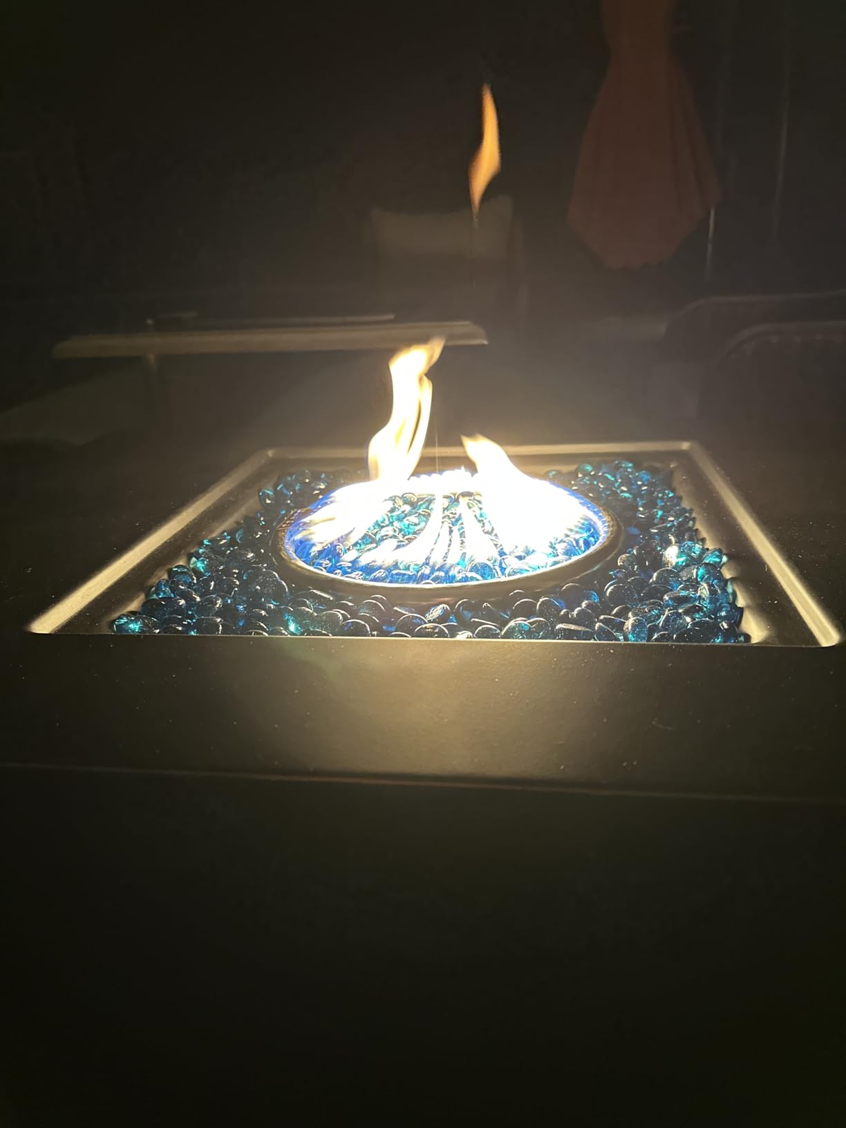 OutVue 32 inch Propane Fire Pit Table with 2 Drink Holders | Fire Pit Table with Lid & Lava Rock, 50000 BTU Propane Fire Pit, Outdoor Gas Fire Pit Table for Patio, Garden customer photo 1