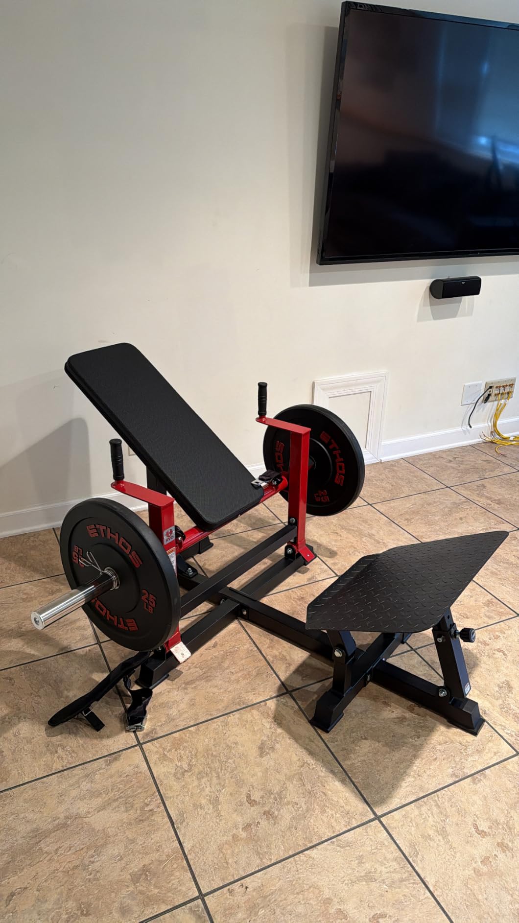 HVO Hip Thrust Machine, Adjustable Glute Bridge Machine, Plate Loaded | Glute Workout Trainer Weight Plate Storage Adjustable Support Durable Steel Construction Home Gym Strength Equipment customer photo 2