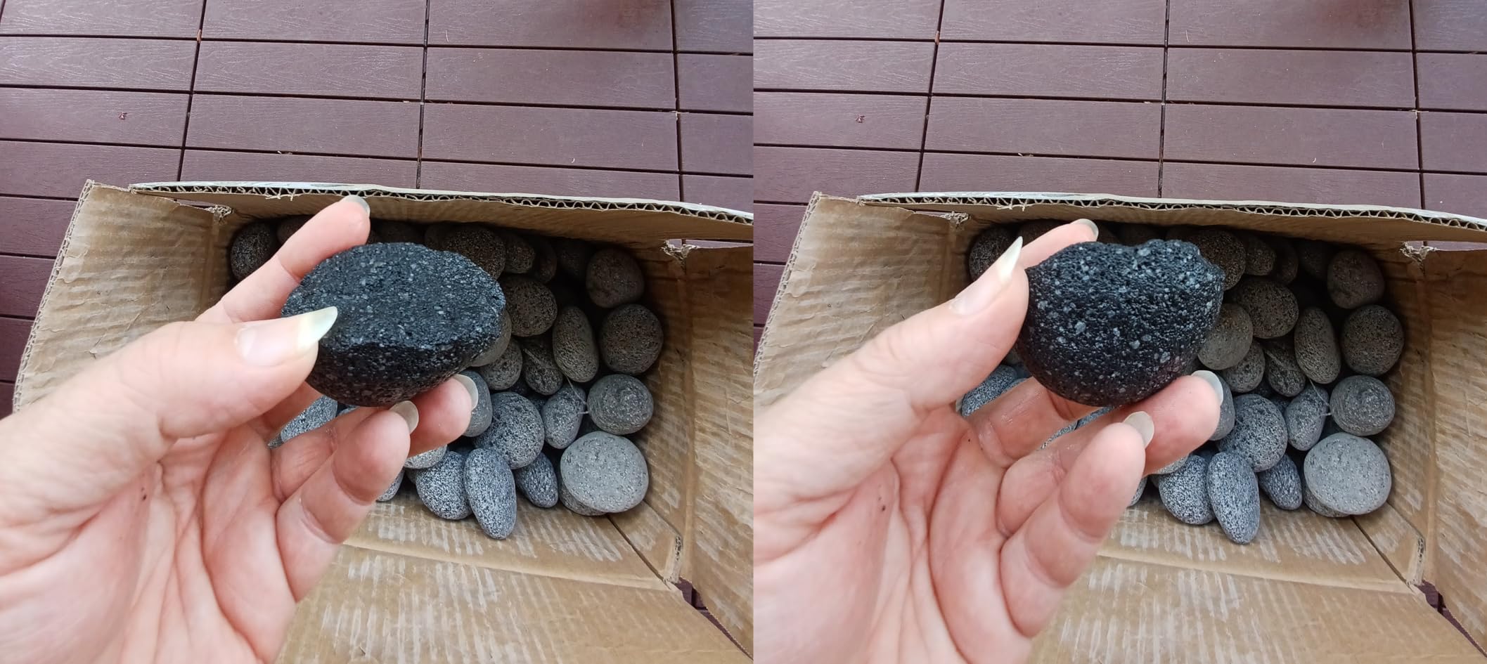 Premium Sauna Rocks for Electric and Wood Burning Sauna Heaters - 33lbs A+ Grade Natural Vulcanite - Crack Resistant & Superior Heat Retention Sauna Stones - Fast Heating & Long Lasting Steam customer photo 2