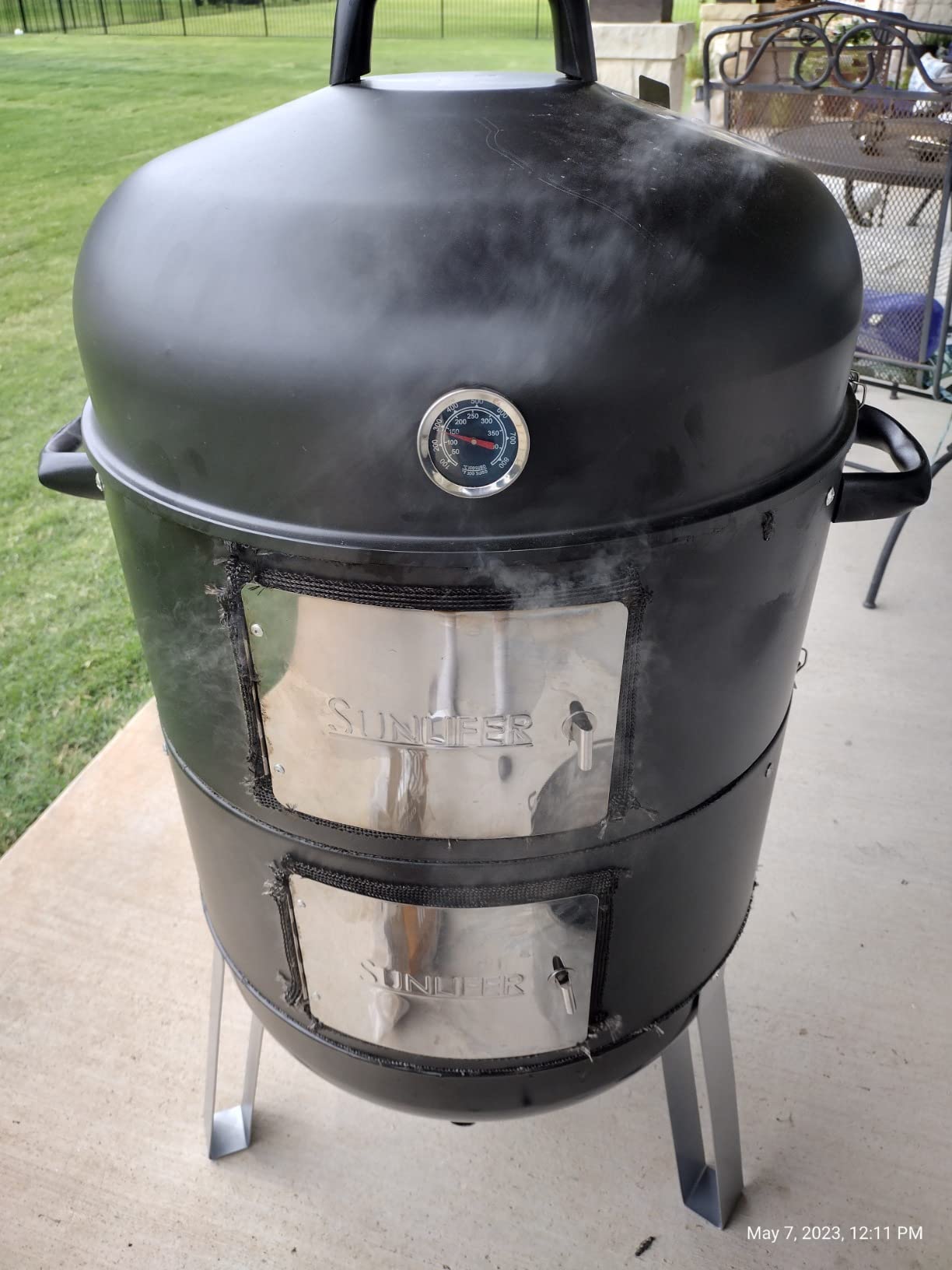 BBQ Charcoal Smoker for Meat: 16 Inch Heavy Duty 4 In 1 BBQ Charcoal Grills | Vertical Barbecue Smokers Grill Combo for Outdoor Cooking customer photo 2