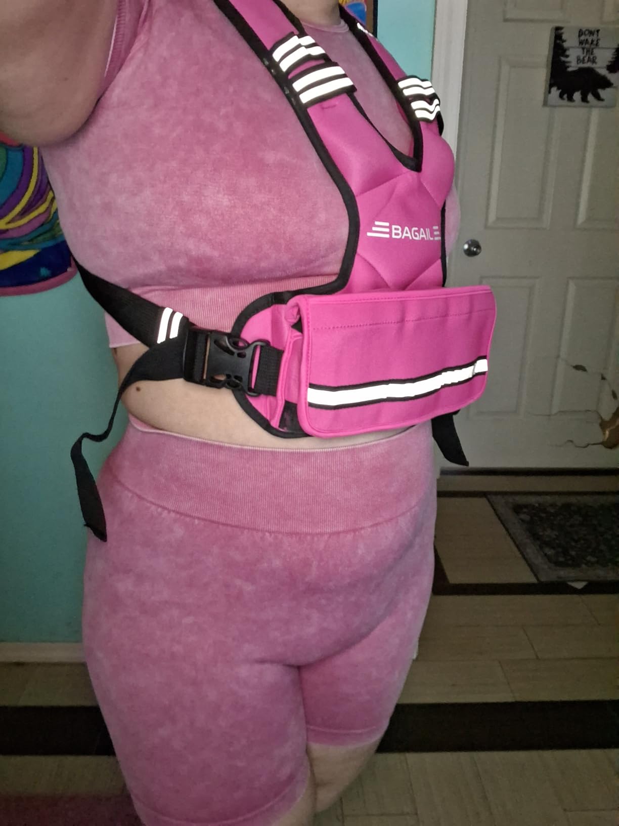 BAGAIL Adjustable Weighted Vest for Women 4-10lb/12-18lb/20-32lb, Comfortable U-Neck Rucking Vest with 6 Removable Weights, Storage Pocket and Reflective Strips for Walking, Jogging, Weight Loss customer photo 1