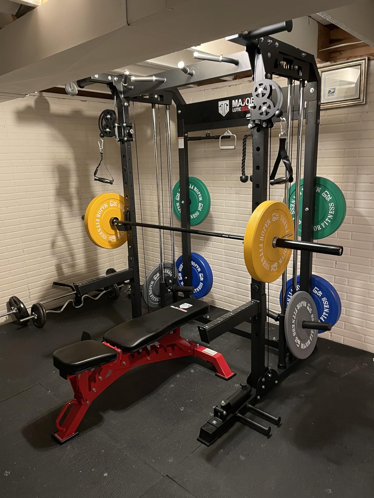 MAJOR FITNESS F22 Power Rack, 1600lbs All-in-One Squat Rack with Dual Pulley System, Heavy-Duty Steel Frame, Attachments & Storage for Home Gym Strength Training customer photo 1