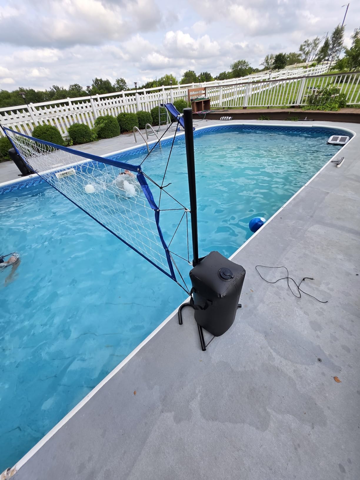 AugFir Pool Volleyball Net, Heavy-duty Pool Volleyball Set with 2 Pool Volleyballs, Stabilizing Pool Volleyball Net Holder with Two 25L Dual Water Bags Support - Pool Games for Adults and Family Needs customer photo 1