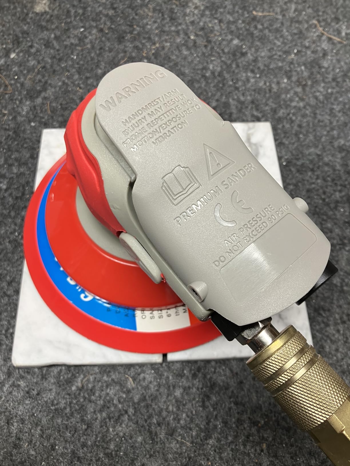 5/6 Inch Pneumatic Orbital Air Sander High-Speed DA Sander for auto body/Ideal for Woodworking, Auto Polishing, and Metal Sanding (6 inch) customer photo 1