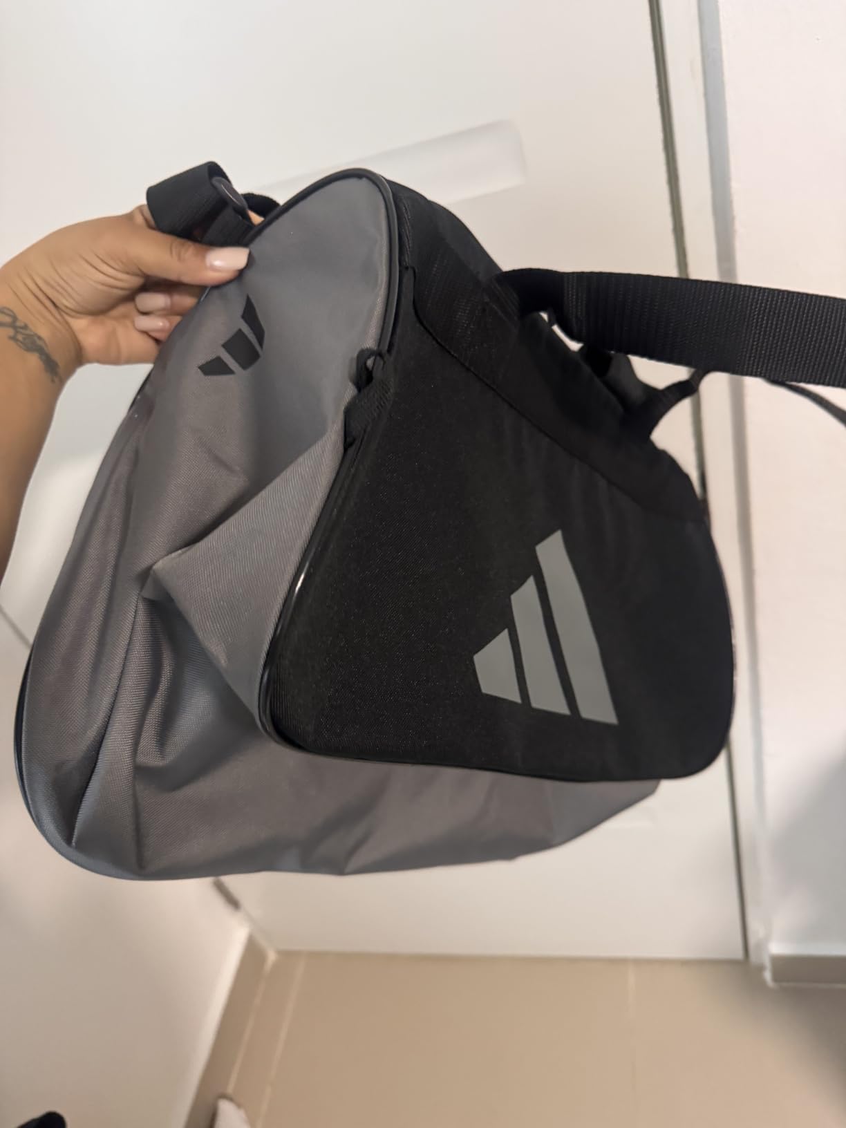 Adidas Power Gym Bag - Lightweight Small Duffel, Black/White customer photo 1