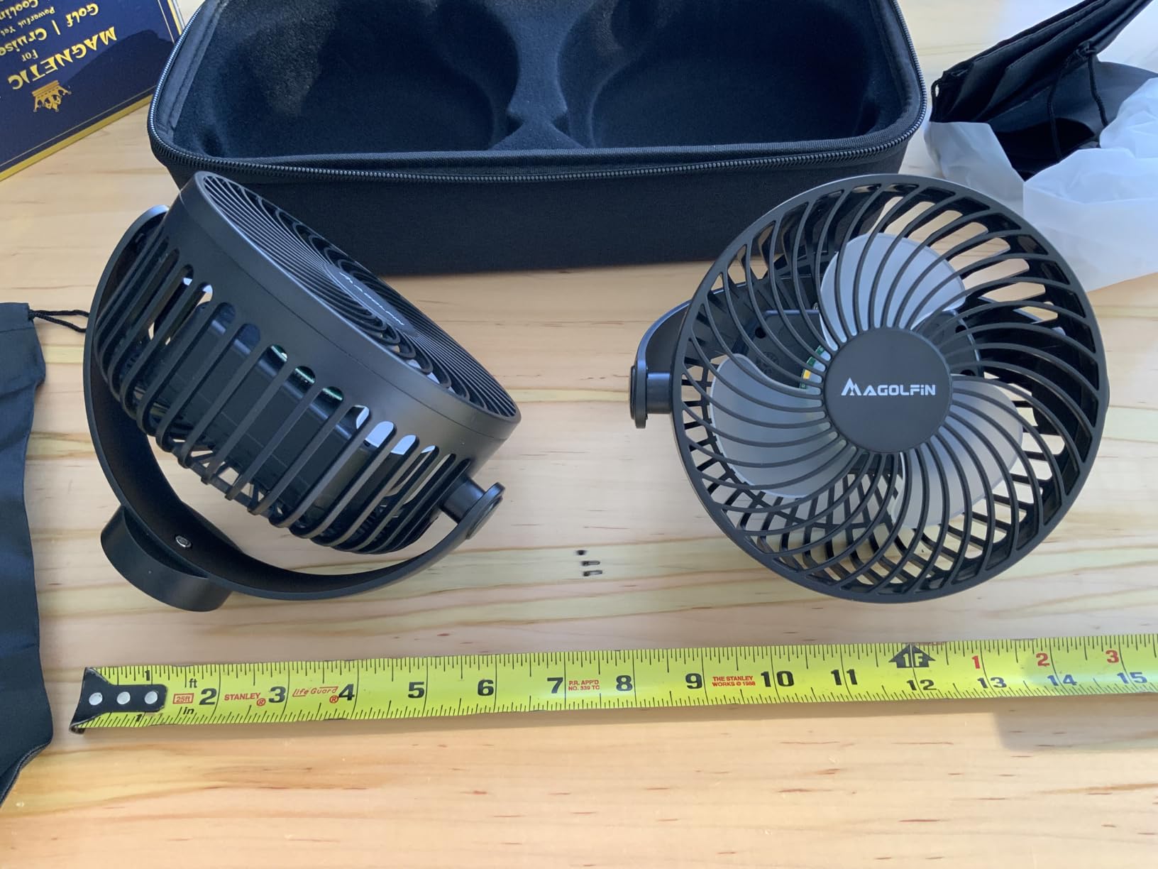 2-Pack Magnetic Golf Cart Fan Rechargeable with Carrying Case, 12000mAH Battery Portable Fan with Magnetic Base, Suitable for EZGO Club Car Yamaha, Golf Cart & Cruise Ship Accessories customer photo 2