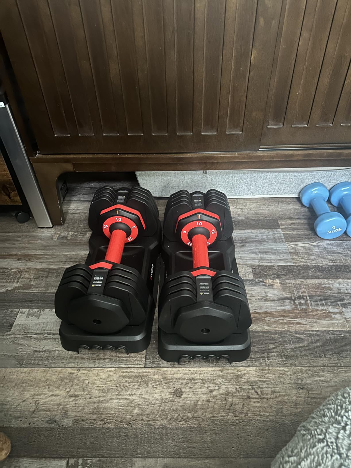 Rendpas Adjustable Dumbbell Set, Quick Adjust Free Weights for Home Gym | 25/55/80LB Weight Dumbbells w/Non-slip Grip, Dual-lock Safety, Space-saving Design for Strength Training customer photo 1