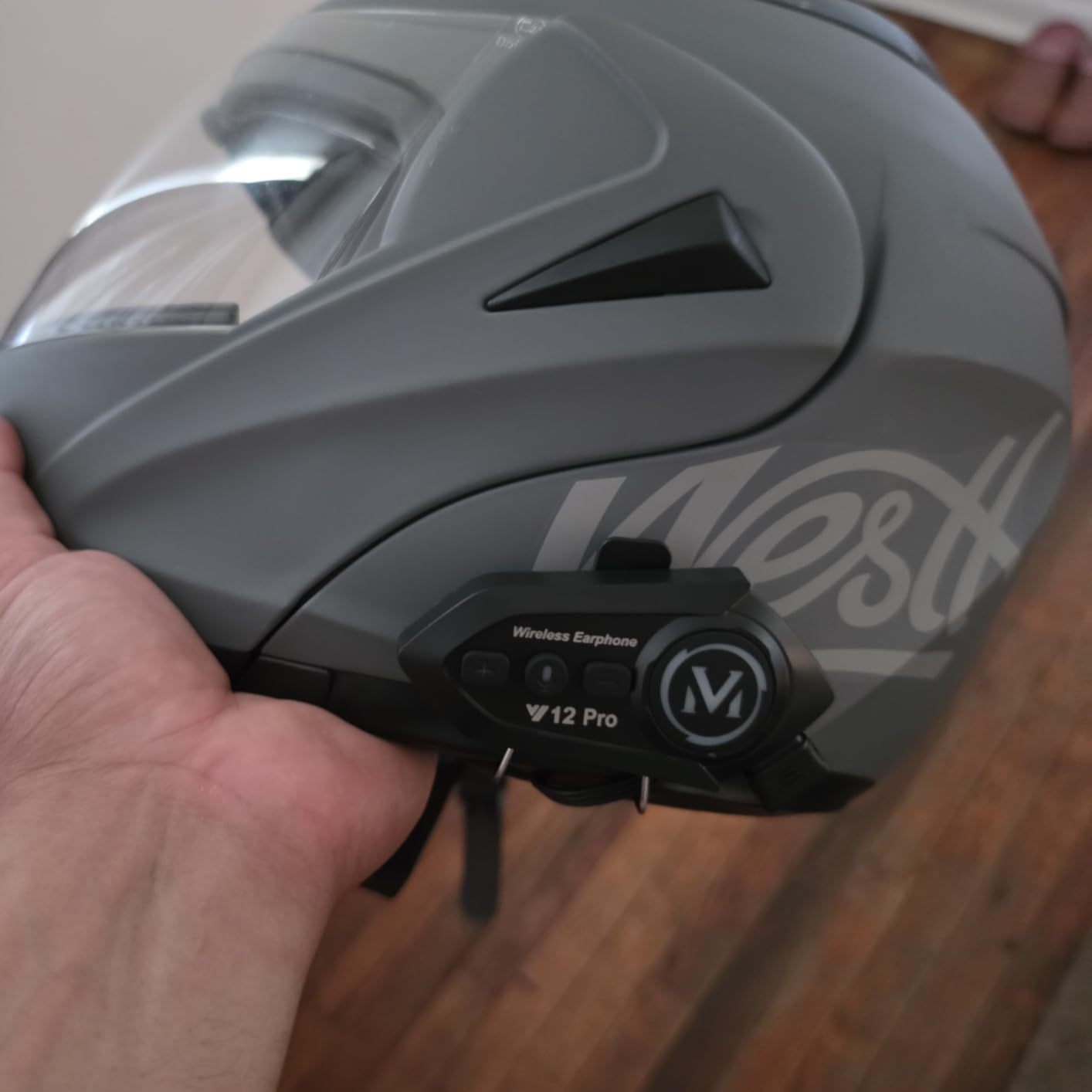 Motorcycle Helmet Bluetooth Headset 2 Way Intercom 550 Yards, HIFI Sound, Noise Cancellation, Music Share, 1000mAh, Helmet Speakers Headphones FM, Waterproof, Voice Assistant customer photo 2