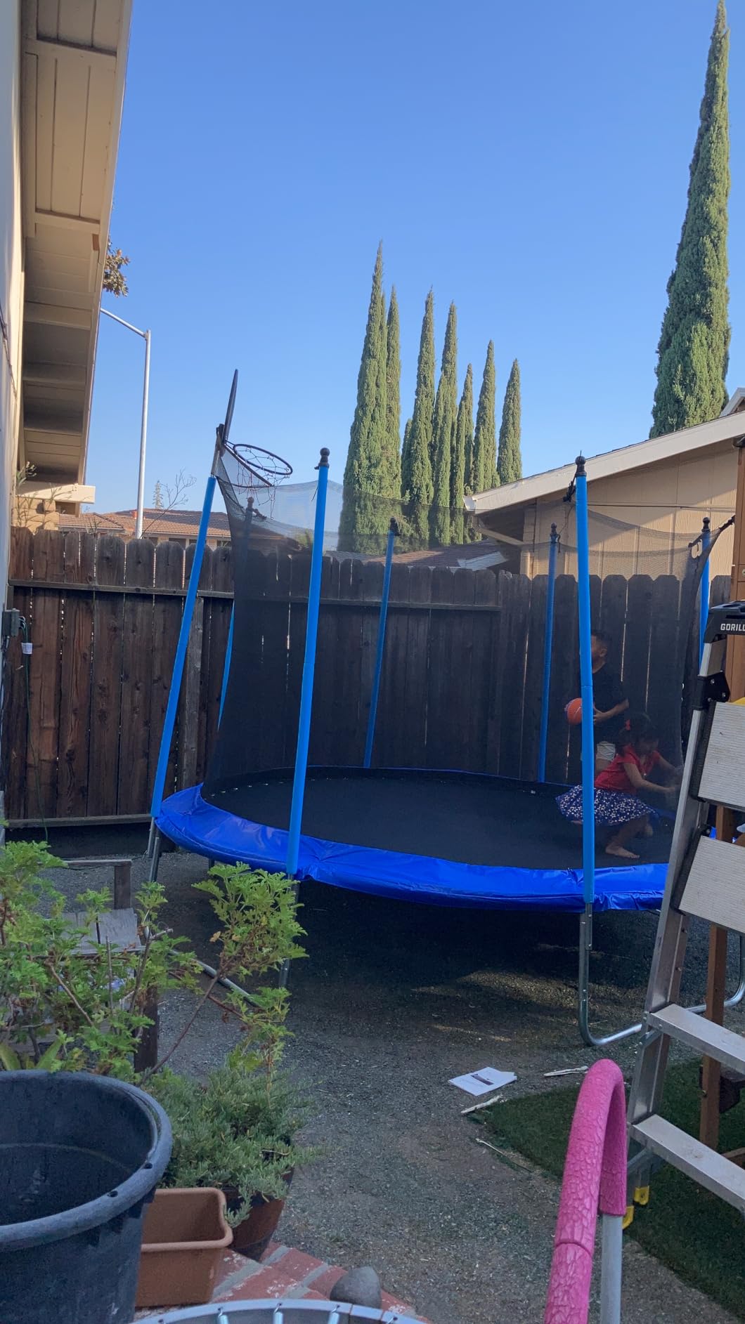 Trampoline with Net Trampoline Outdoor for Kids 10-14FT | ASTM Approved Kids Trampoline with Basketball Hoop, Galvanized Spring, Portable Ladder for Backyard customer photo 1