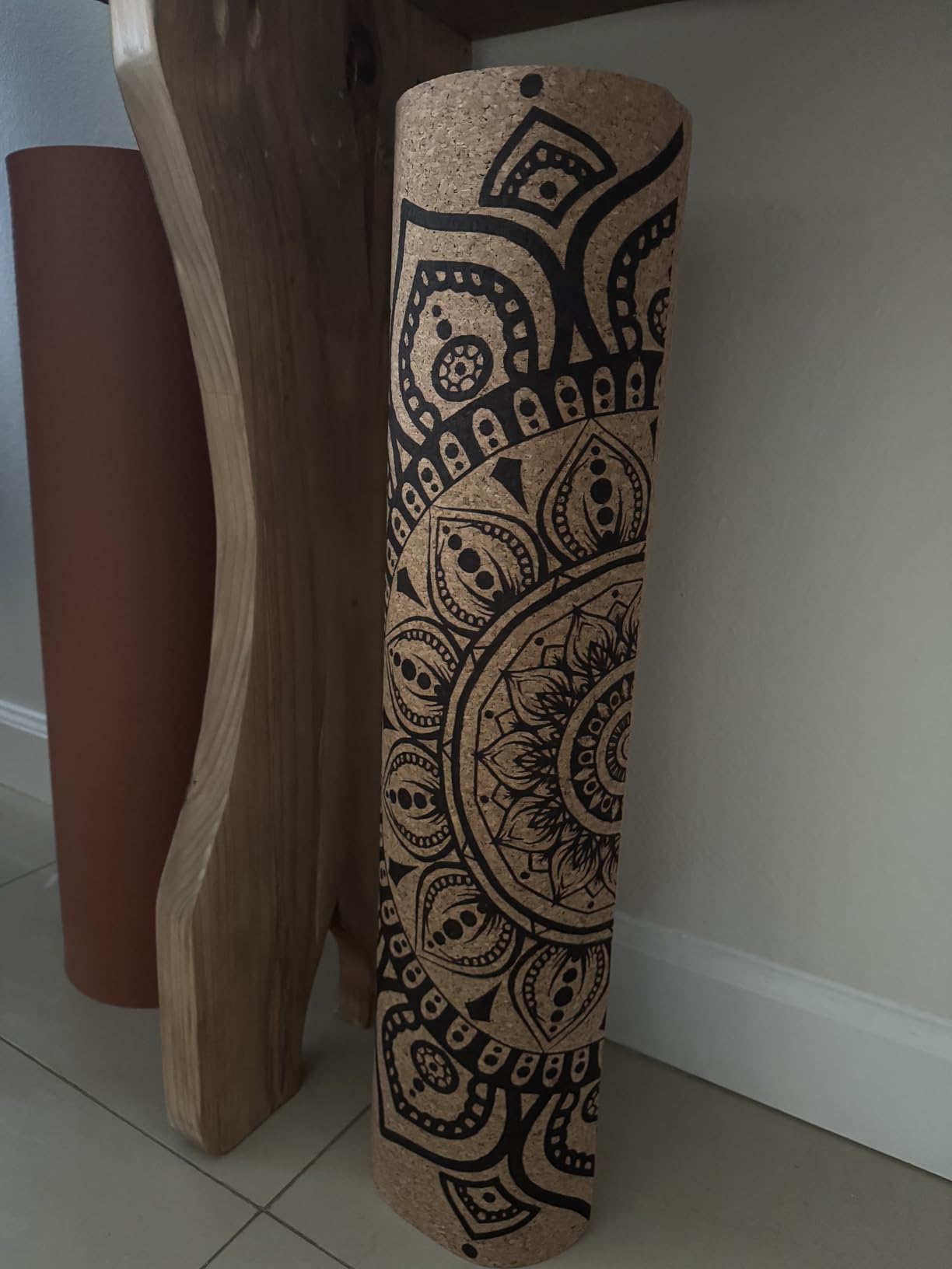 Luxury Cork Yoga Mat - Non Slip, Extra Thick Grip. Extra Large & Long. More Comfort and Support. Tough Enough For Hot Yoga. Cork + Natural Rubber, Non Toxic and Eco Friendly. Optional Alignment Lines. customer photo 2