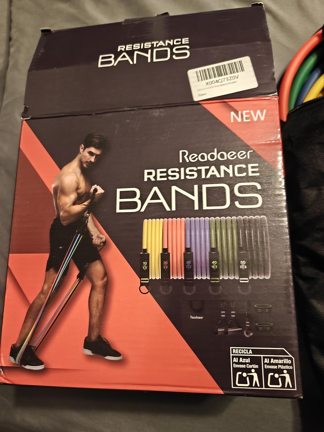 READAEER Resistance Bands, 10-150 LBS Exercise Bands with Handles, Ankle Straps & Door Anchor, Adjustable Workout Bands for Full Body Strength Training, Home, Gym & Travel customer photo 1