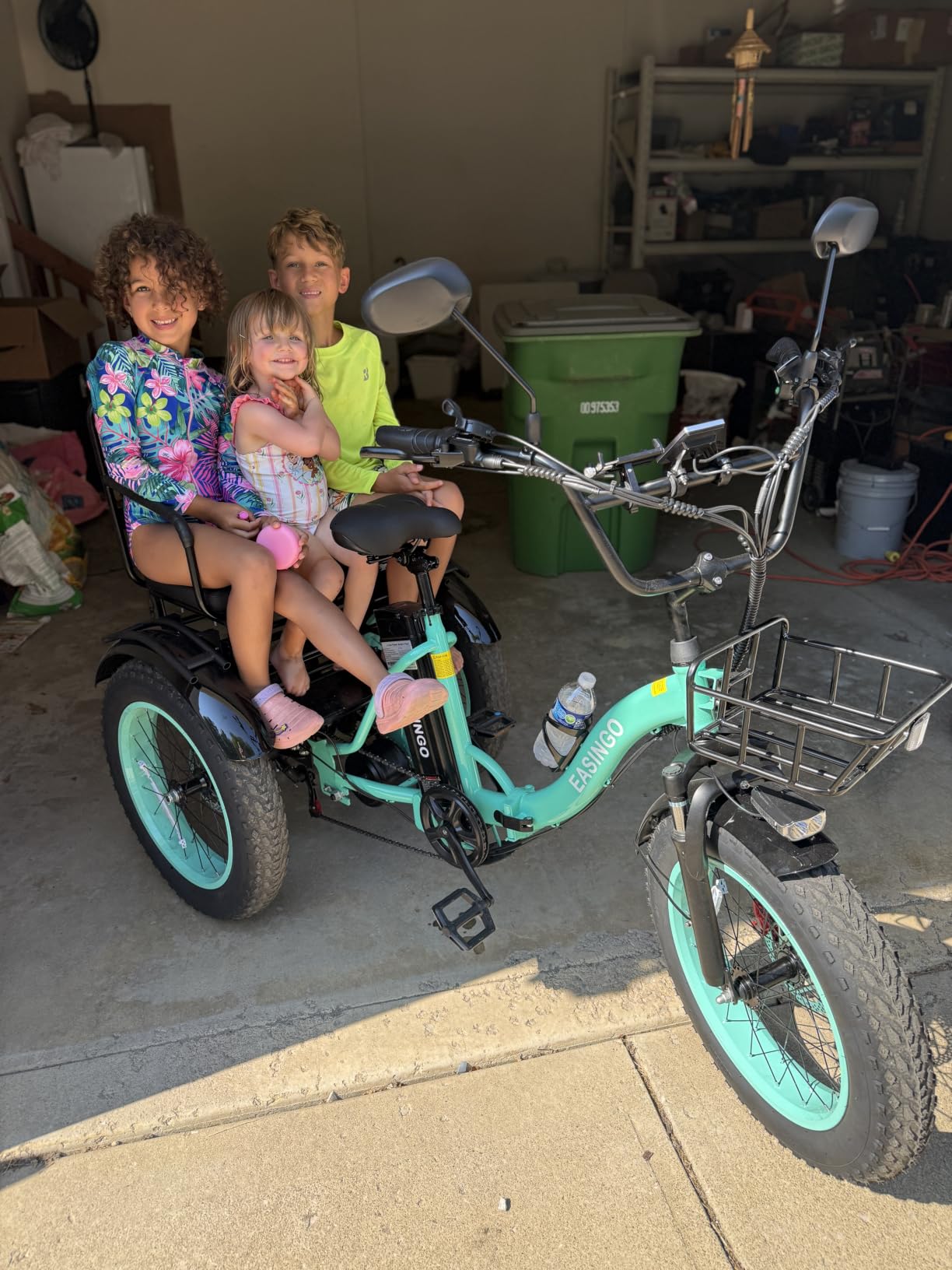 Two Seat Electric Tricycle for Adults 1350W Peak Motor 48V 15.6Ah Battery Step-Through Electric Trike with Passenger Seat Differential System Fat Tires & Large Basket 3 Wheel Electric Bike for Seniors customer photo 1
