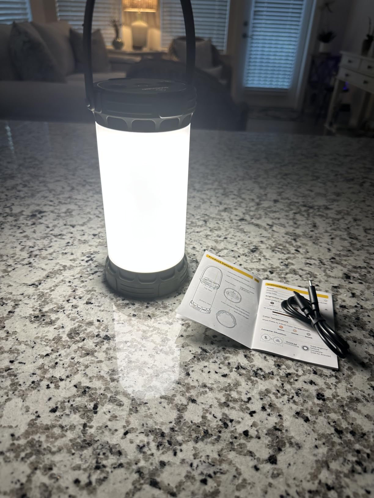 Glocusent LED Rechargeable Camping Lantern, Camping Light with 5000mAh customer photo 1