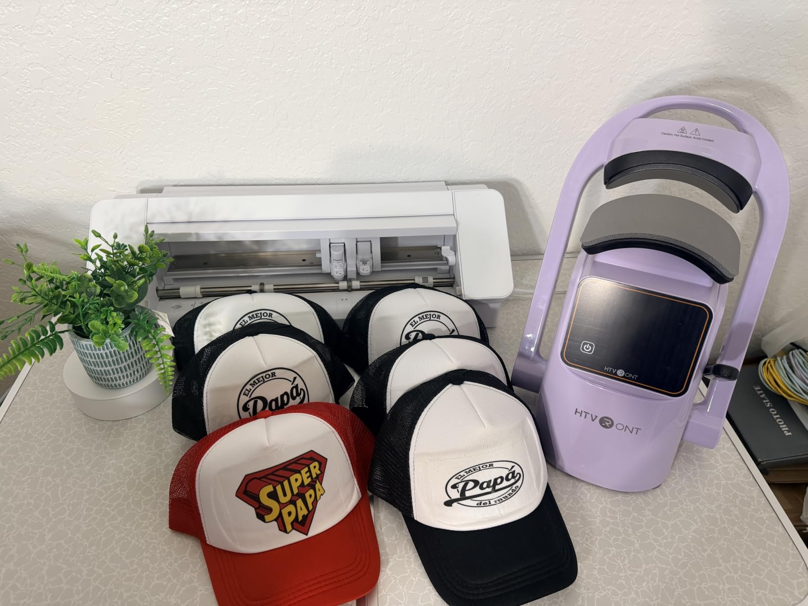 HTVRONT Auto Hat Press Machine, Hat Heat Press Machine | Auto Press, Precise Temp & Timer Control, Hat Heat Press for Caps with 2 Platens for DTF Film, Embroidery, Sublimation customer photo 2