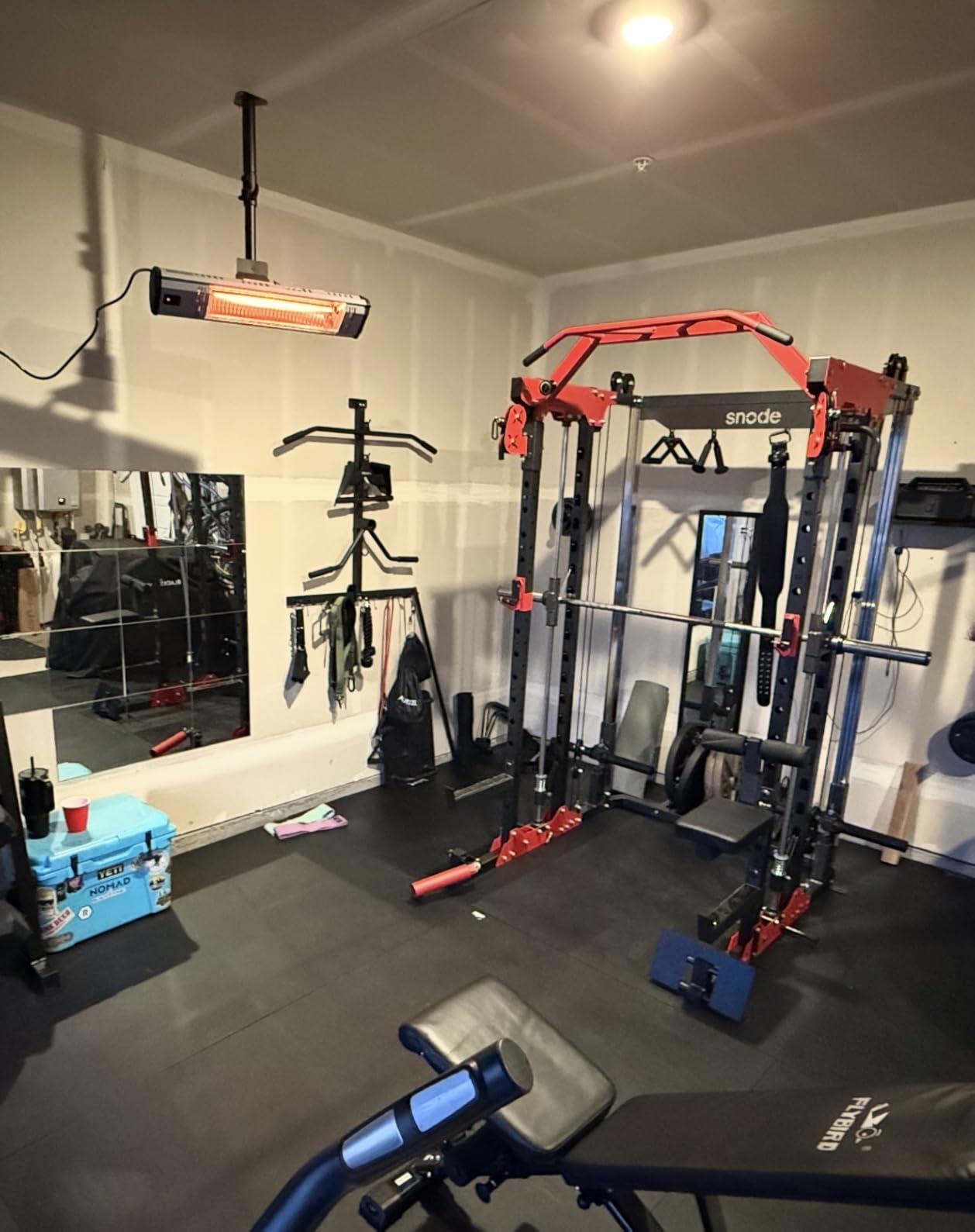 SNODE ALL10 All-in-One Smith Machine Home Gym, Multi-Functional Power Rack | 1:1 or 2:1 Pulley Ratio, Cable Crossover, Squat Rack with Leg Press, LAT Pull-Down Seat, 2000LB Weight Capacity customer photo 2