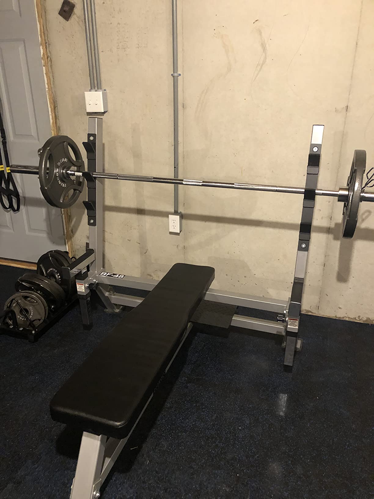 Valor Fitness Olympic Bench Press Station, Adjustable Safety Catches, Plate Storage and Spotter Platforms, 500 lb Capacity Weight Bench for Home Gym Strength Training customer photo 1