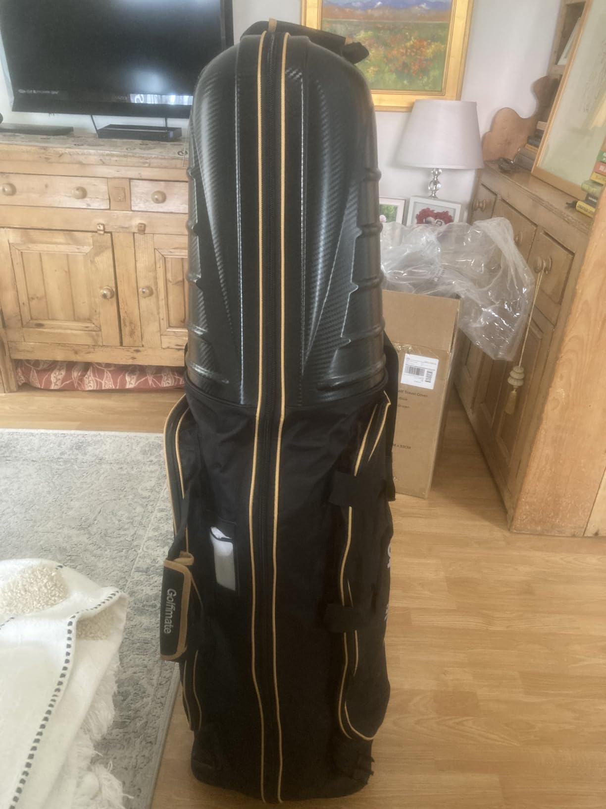 Golf Travel Bags for Airlines with Carbon Fiber Hard Top | 1680D Oxford, Thick Padding, Durable Zippers, All-terrain Wheels and 2 Spacious Sided Pockets for Airline Golf Travel customer photo 1
