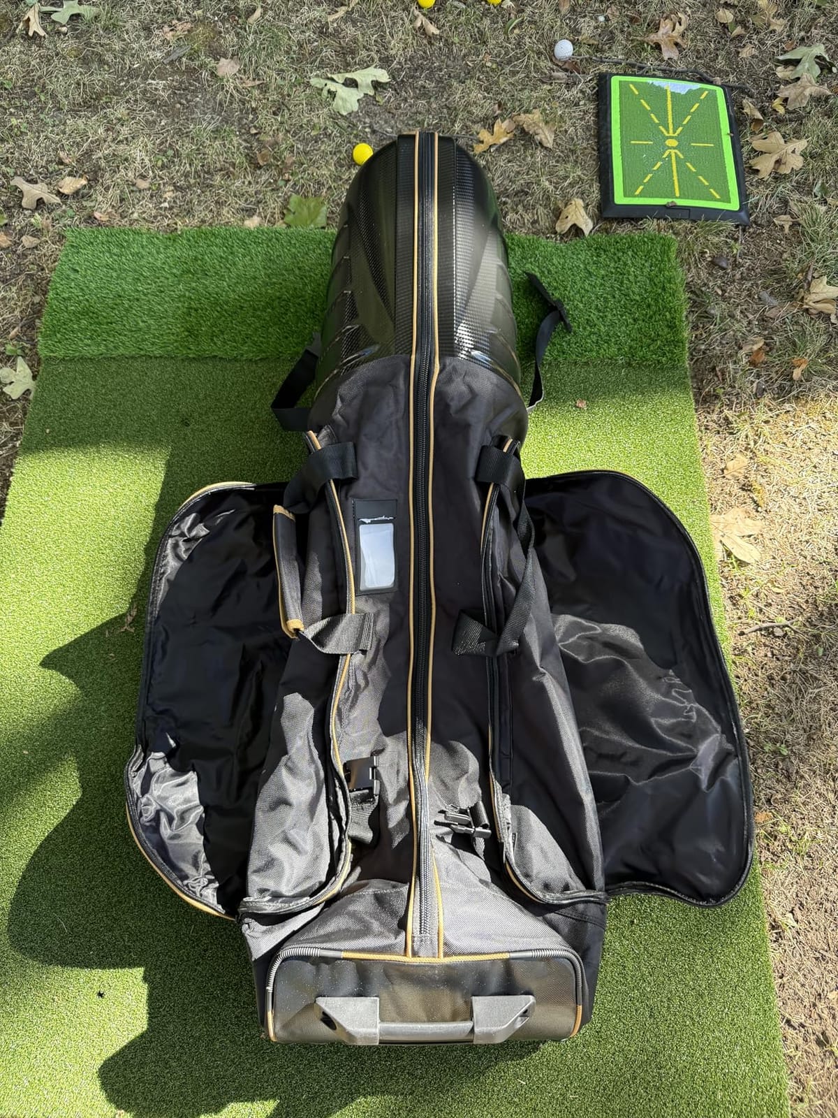Golf Travel Bags for Airlines with Carbon Fiber Hard Top | 1680D Oxford, Thick Padding, Durable Zippers, All-terrain Wheels and 2 Spacious Sided Pockets for Airline Golf Travel customer photo 2