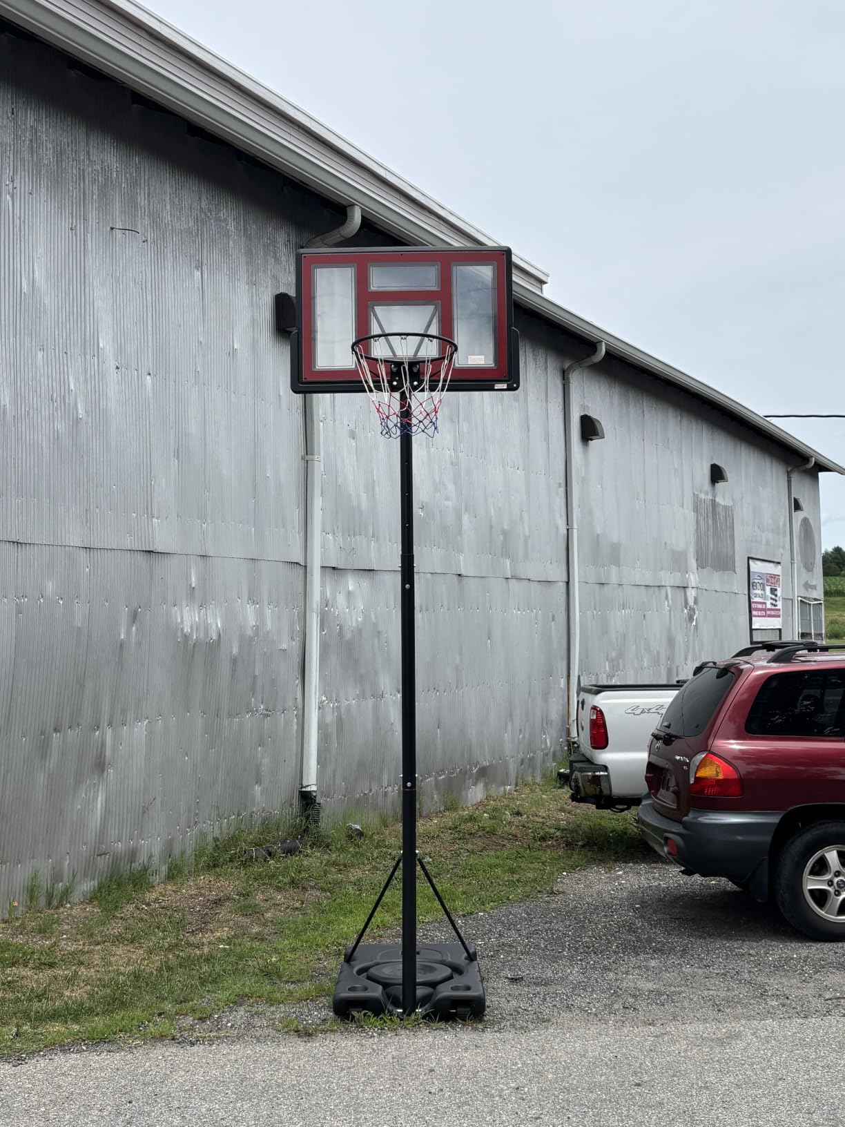 DUMOS 10FT Adjustable Height Portable Basketball Hoop Outdoor for Adult, 44 Inch Shatterproof Backboard w/Shock Absorbent Rim, Fillable Base, 2 Wheels for Swimming Pool/Indoor customer photo 1