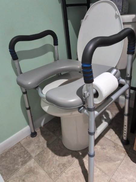 KingPavonini Raised Toilet Seat with Handles for Elderly, 500 lbs Capacity | Adjustable Height & Width, Toilet Seat Risers for Seniors, Handicap & Pregnancy Bathroom Safety, Fits Any Toilet customer photo 1