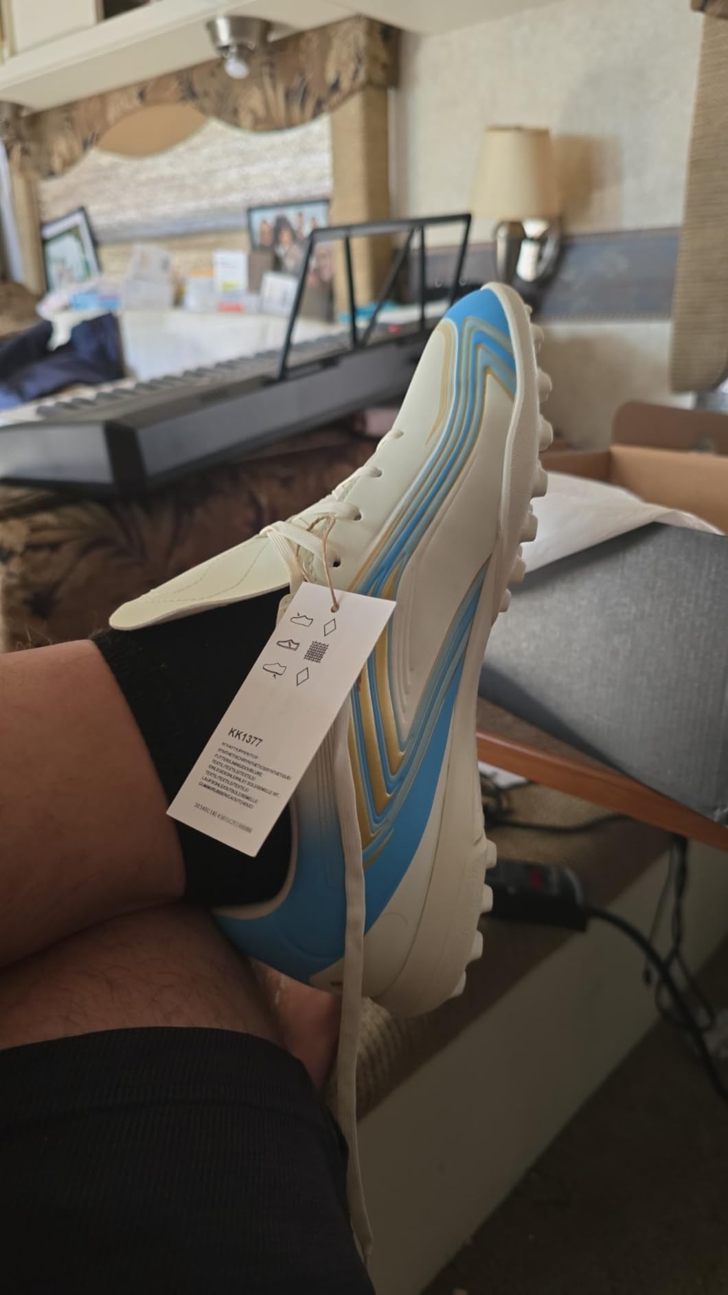 adidas Mens F50 Messi Club Turf Soccer Cleats - White customer photo 1
