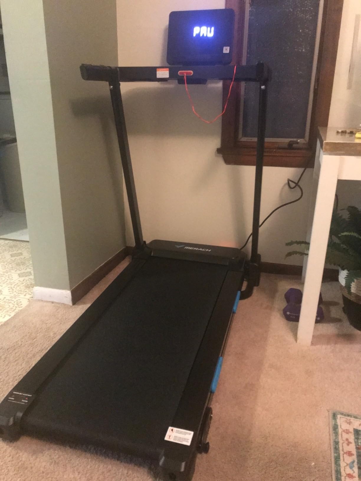 MERACH T12 Foldable Treadmill for Home, 300 LBS Capacity, Wide Running Belt | 15% Auto Incline Treadmill with LED Display, Smart App, 2.5HP Brushless Motor, 0.5-7.5MPH, Compact Design customer photo 1