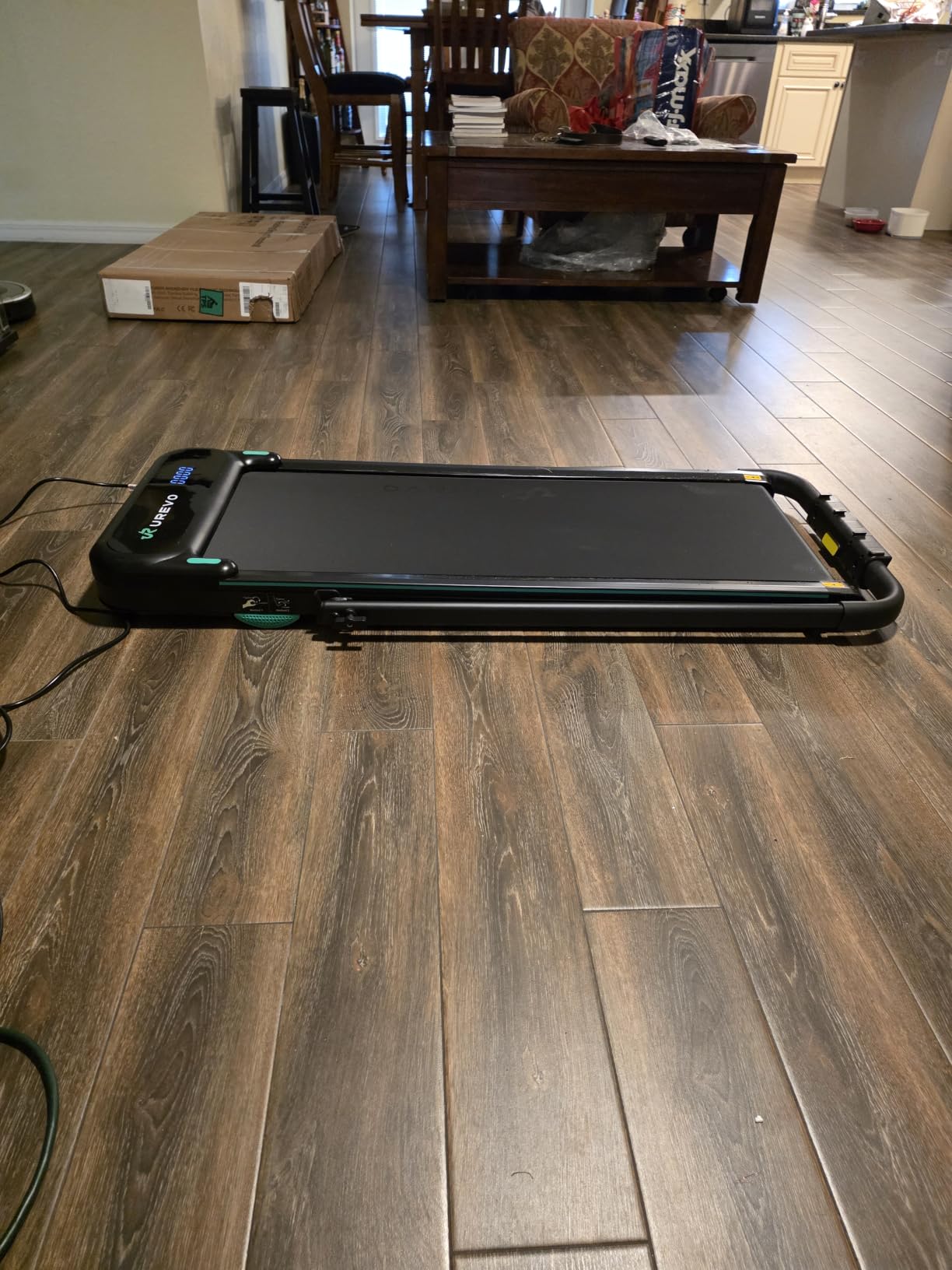 UREVO Strol 2E Smart 2-in-1 Folding Treadmill, Compact Walking Pad with Safety Handle, Plug and Play, Standing Desk Treadmill with Dual LED Display, Smart APP, Walking or Running for Home customer photo 1