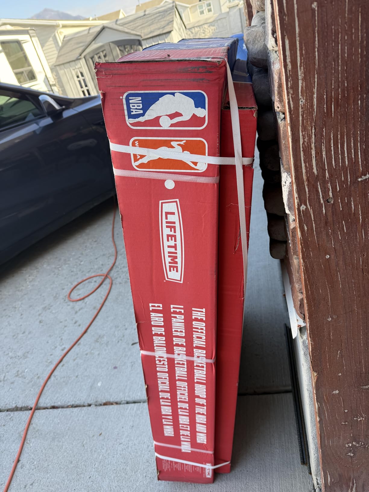 NBA League Edition Portable Basketball Hoop, Adjustable Height 7.5-10 Ft, 44 Inch Shatterproof Polycarbonate Backboard, Steel Frame, Black/Clear customer photo 2