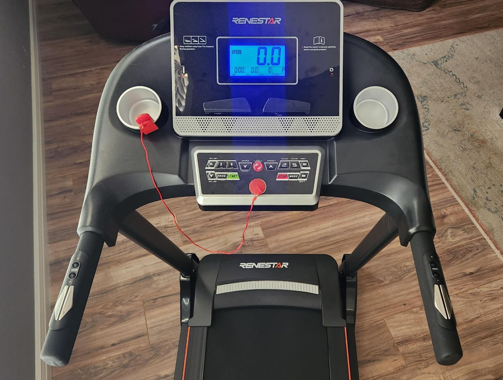 Renestar Folding Treadmill for Home with Auto Incline | compact, 300LBS, Bluetooth speaker, low noise, pulse monitor, foldable, knee-friendly, cushioned running belt customer photo 1