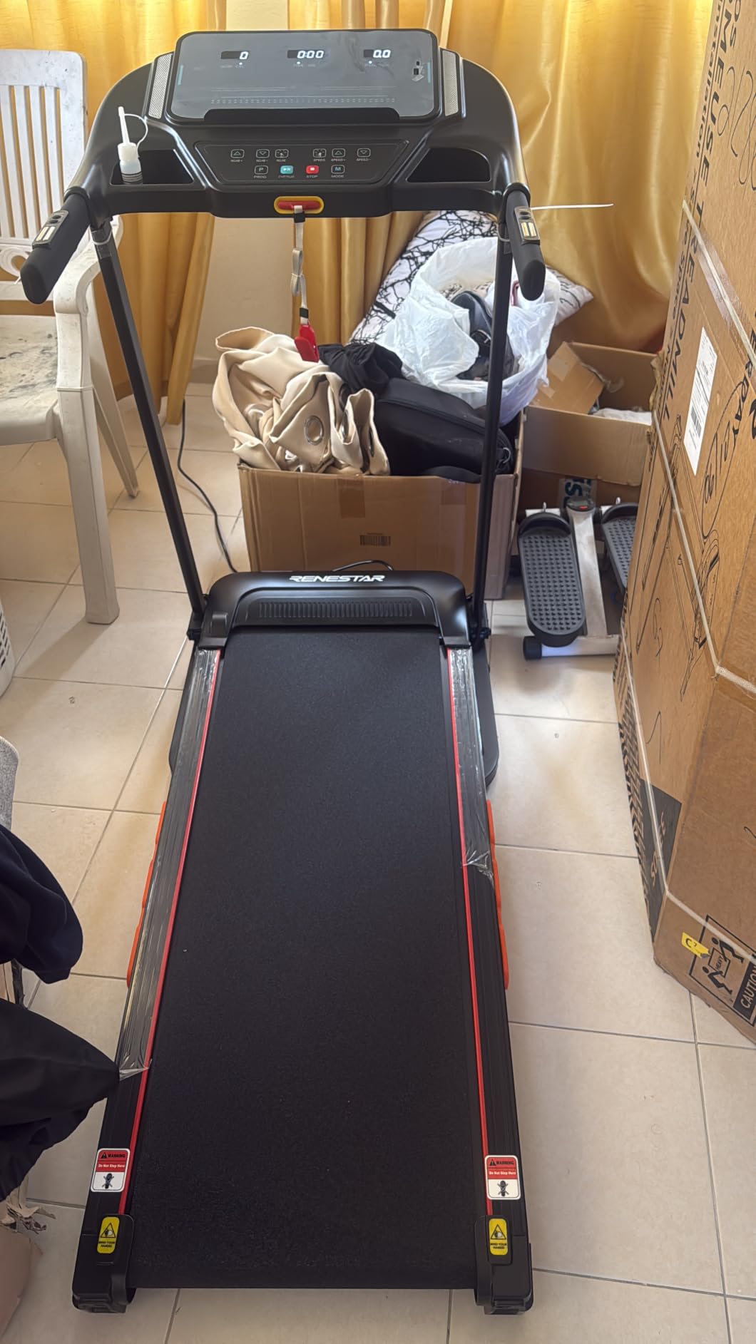 Renestar Folding Treadmill for Home with Auto Incline | compact, 300LBS, Bluetooth speaker, low noise, pulse monitor, foldable, knee-friendly, cushioned running belt customer photo 2