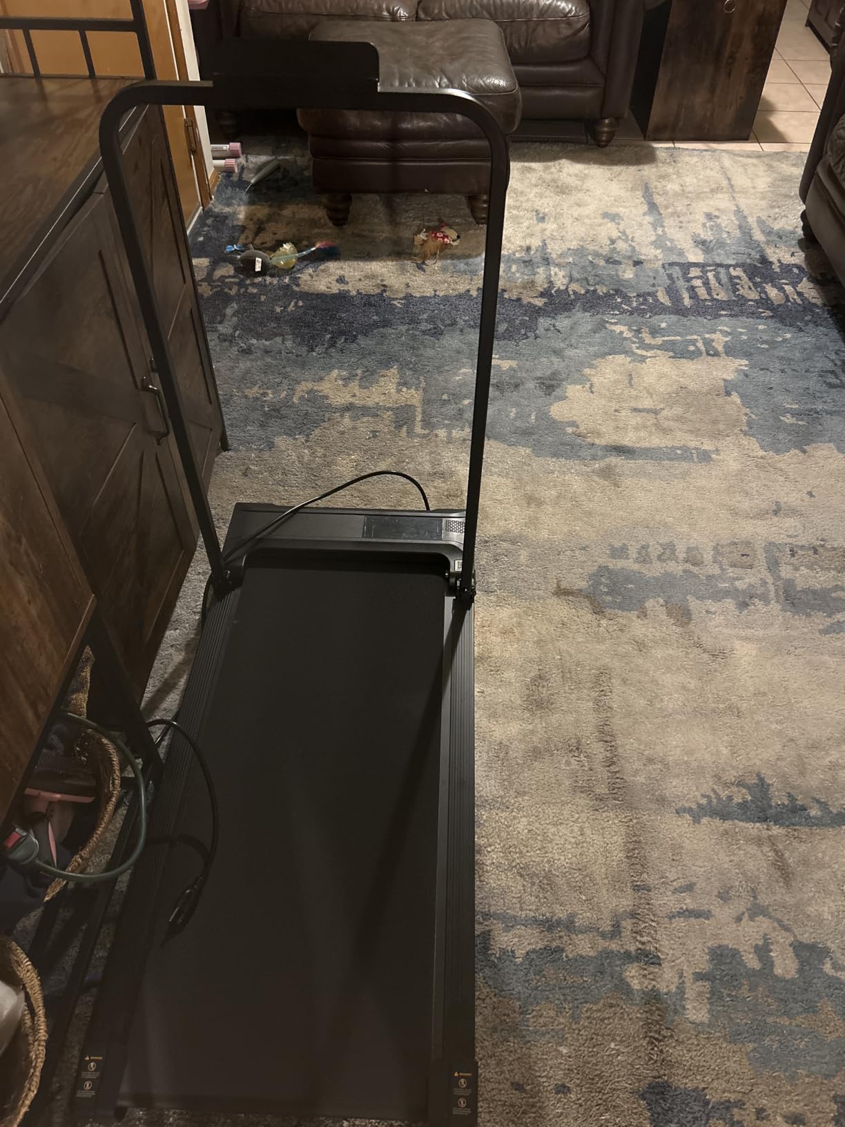 Walking Pad Treadmill for Home - Folding Treadmills with Handle Bar Portable Compact Fold up Indoor Foldable Handles Electric Walk Pads Small Spaces Mini Running Quiet Under Bed Office customer photo 2