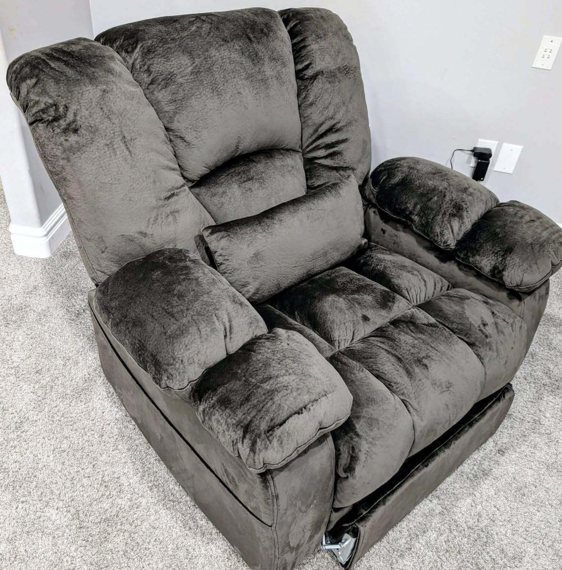 Heavy Duty 500 lbs Power Lift Recliner for Big & Tall Elderly Adults | Oversized Lay Flat Recliner Lift Chair with Extended Footrest, Heat & Massage, USB-C Charging, Arm Storage & Cup Holders customer photo 2