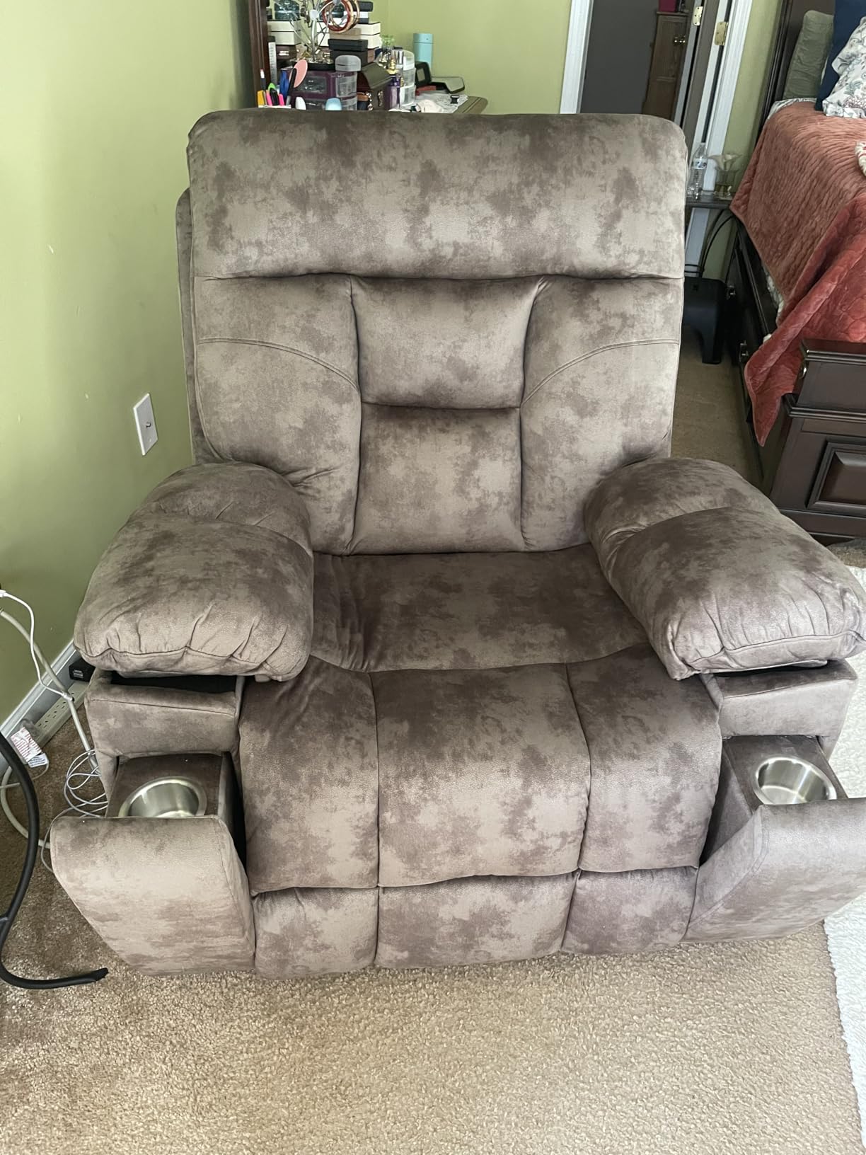 CANMOV Large Power Lift Recliner Chair with Massage and Heat for Elderly Big and Tall People, Overstuffed Wide Recliners with 2 Cup Holders, Side Pocket and USB Port, Dark Grey customer photo 2
