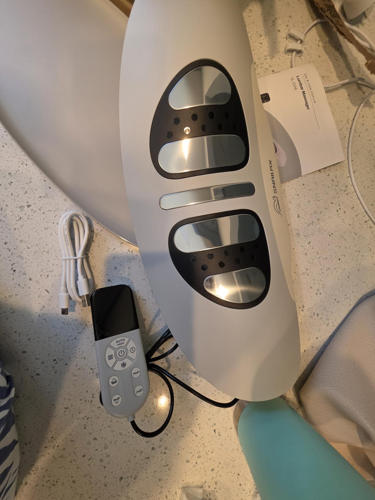 Snailax Lumbar Massager with Heat & Vibration, Back Stretcher, FSA Eligible | Air Compression Stretching, 3 Modes, 8 Height Levels, 3 Heat Levels, Vibration, Side-to-Side Swing, Cordless USB-C customer photo 1