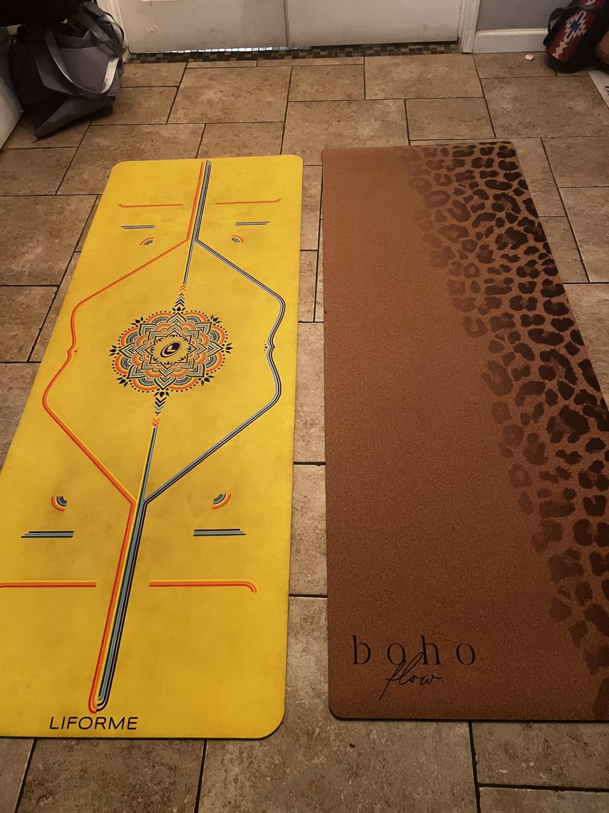 Designer Cork Yoga Mat - Signature Aesthetics on Quality Portuguese Cork with 5mm Solid Tree Rubber Base for Lasting Stability - Non Slip Grip, Odor Free and Non Toxic customer photo 1