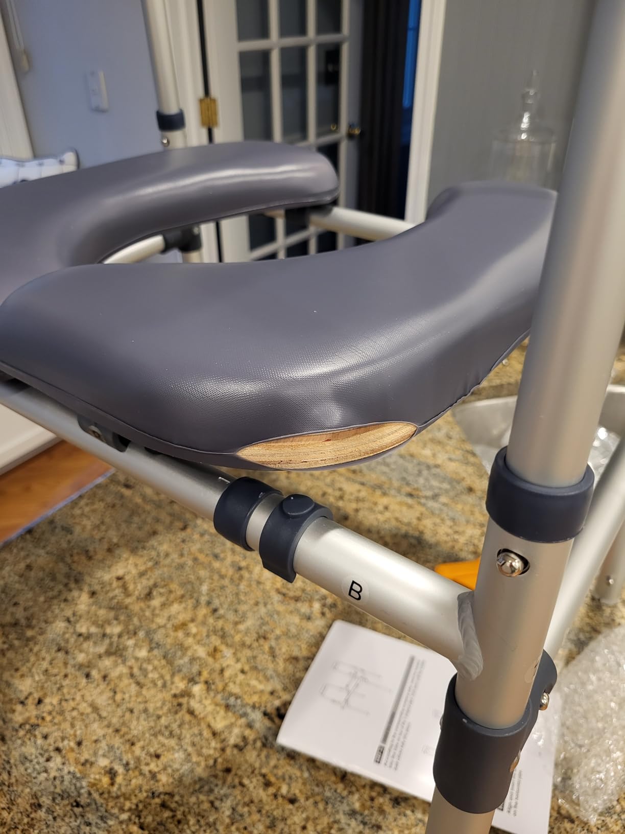 Padded Toilet Seat Riser for Seniors FSA/HSA Eligible, 450 LBS Heavy Duty | Adjustable Height & Width, Safety Frame Raised Toilet Seat with Handles for Bariatric Handicap, Fits Round & Elongated customer photo 1