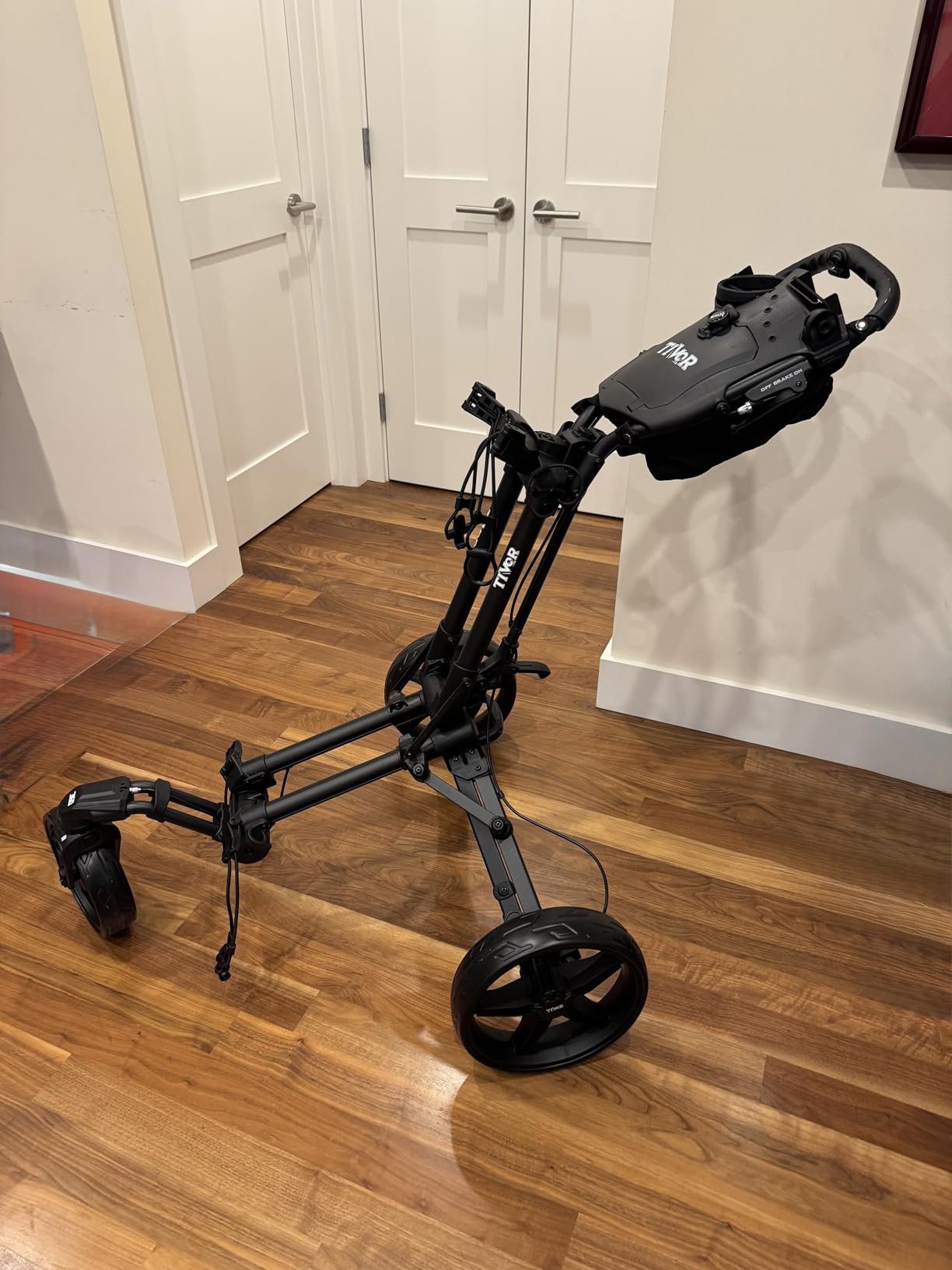 Tivor Golf Push Cart with 360 Degree Front Wheels & Handbrake, 3 Wheel Pull Cart Offers One-Click Folding and All-Terrain Mobility customer photo 1