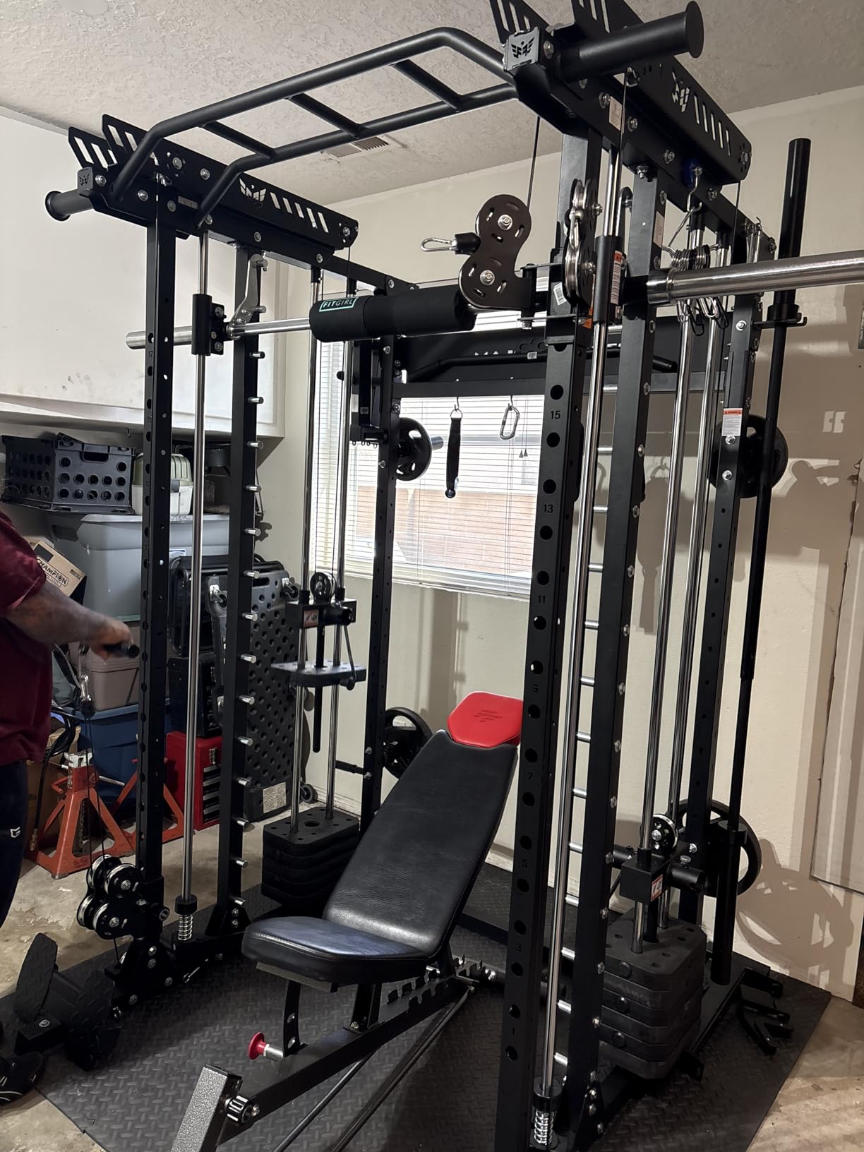 Major Fitness Drone MAX V Smith Machine with Weight Stacks, All-in-One Home Gym Squat Rack--2500LB Capacity, Dual LAT Pull-Down Systems & Cable Crossover Machine, Heavy-Duty Full-Body Workout Machine customer photo 2