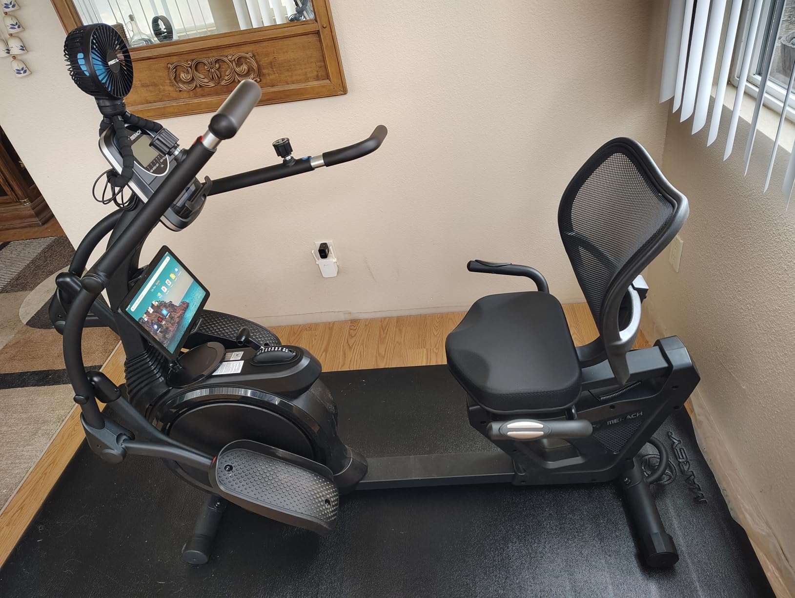 MERACH Recumbent Cross Trainer with Arm Exerciser Full-Body Workout | Recumbent Exercise bike Elliptical with Magnetic Resistance, Heart rate, Adjustable seat, Bluetooth Exclusive App customer photo 1