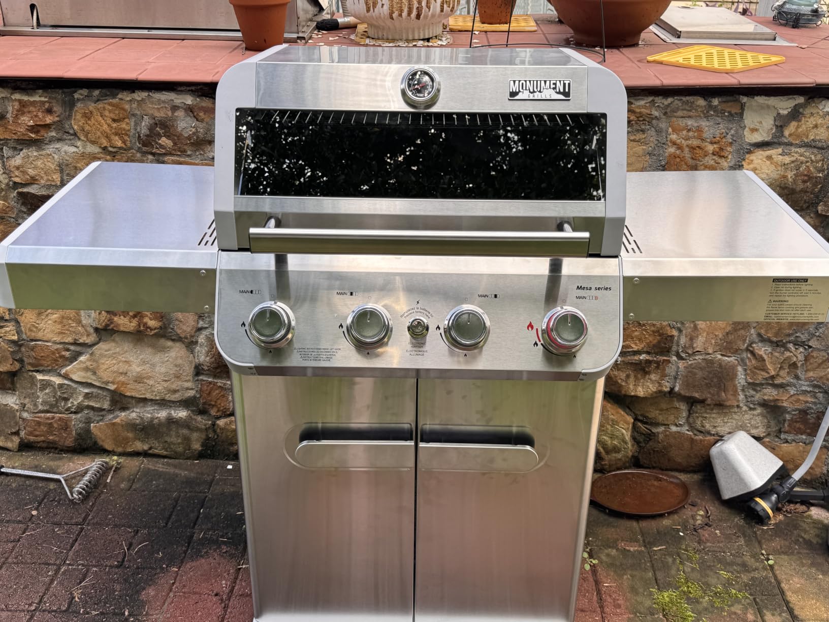 Monument Grills 4 Burner Propane Gas Grill, Stainless Steel Outdoor Patio Barbecue Grill, with Broil Zone Fast Heating, Knob Control, and Easy Cleanup, M410MBZ customer photo 2