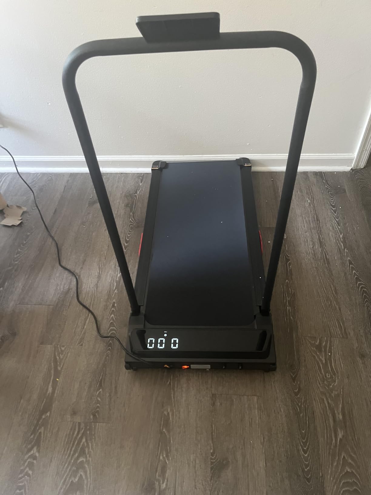 MCRG Portable Walking Pad Treadmill with Handle Bar Incline for Home Small, 3.5HP Electric Walking Pad Treadmill with Incline, Compact Mini Treadmill with Handles for Exercising, 0.6-10MPH, 400LBS customer photo 1
