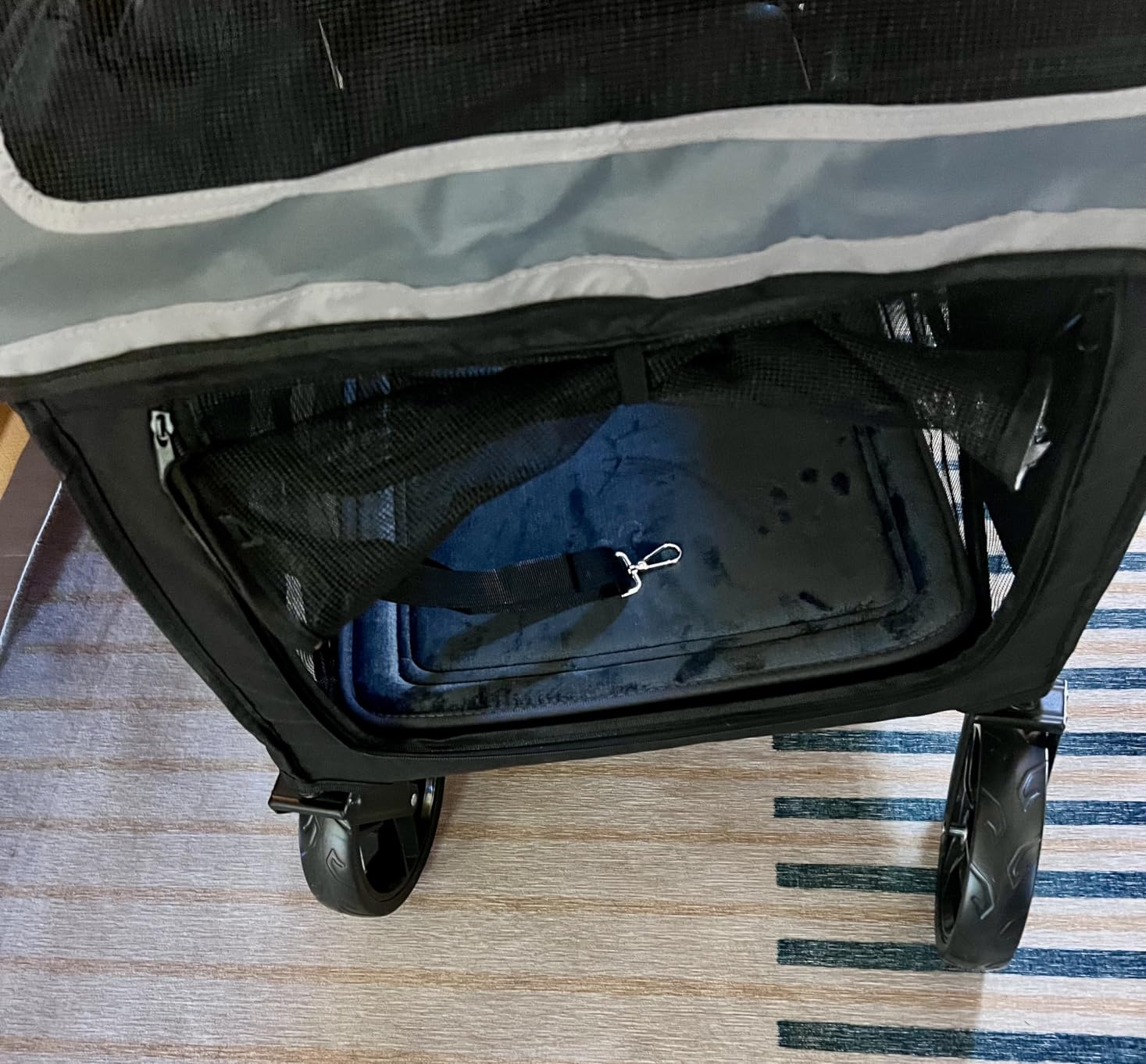Large Dog Stroller for Medium & Large Dogs up to 350 lbs, Foldable Pet Wagon | Rear Ramp for Senior Dogs, Adjustable Handle, Washable Pad, All Terrain Wheels, Breathable Mesh Doors & Multiple Storage Pockets customer photo 1