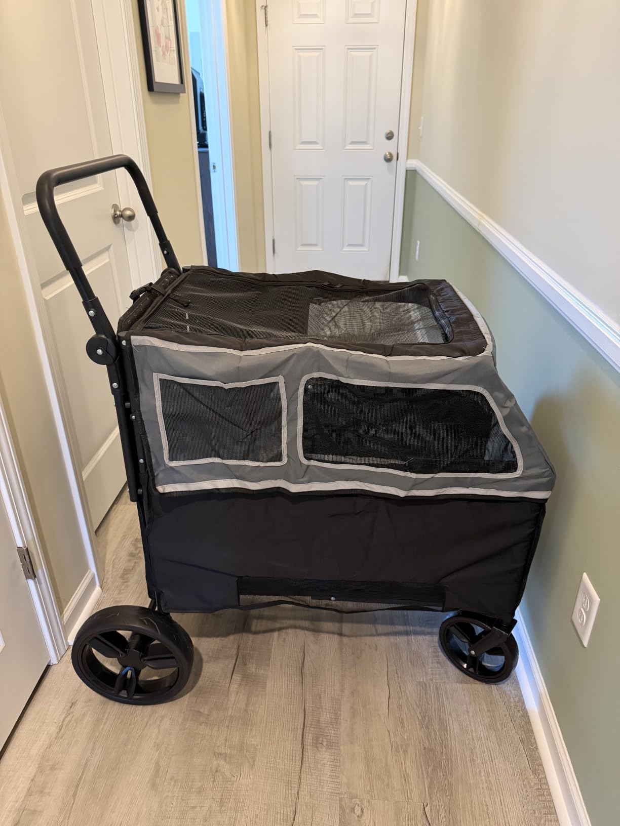 Large Dog Stroller for Medium & Large Dogs up to 350 lbs, Foldable Pet Wagon | Rear Ramp for Senior Dogs, Adjustable Handle, Washable Pad, All Terrain Wheels, Breathable Mesh Doors & Multiple Storage Pockets customer photo 2