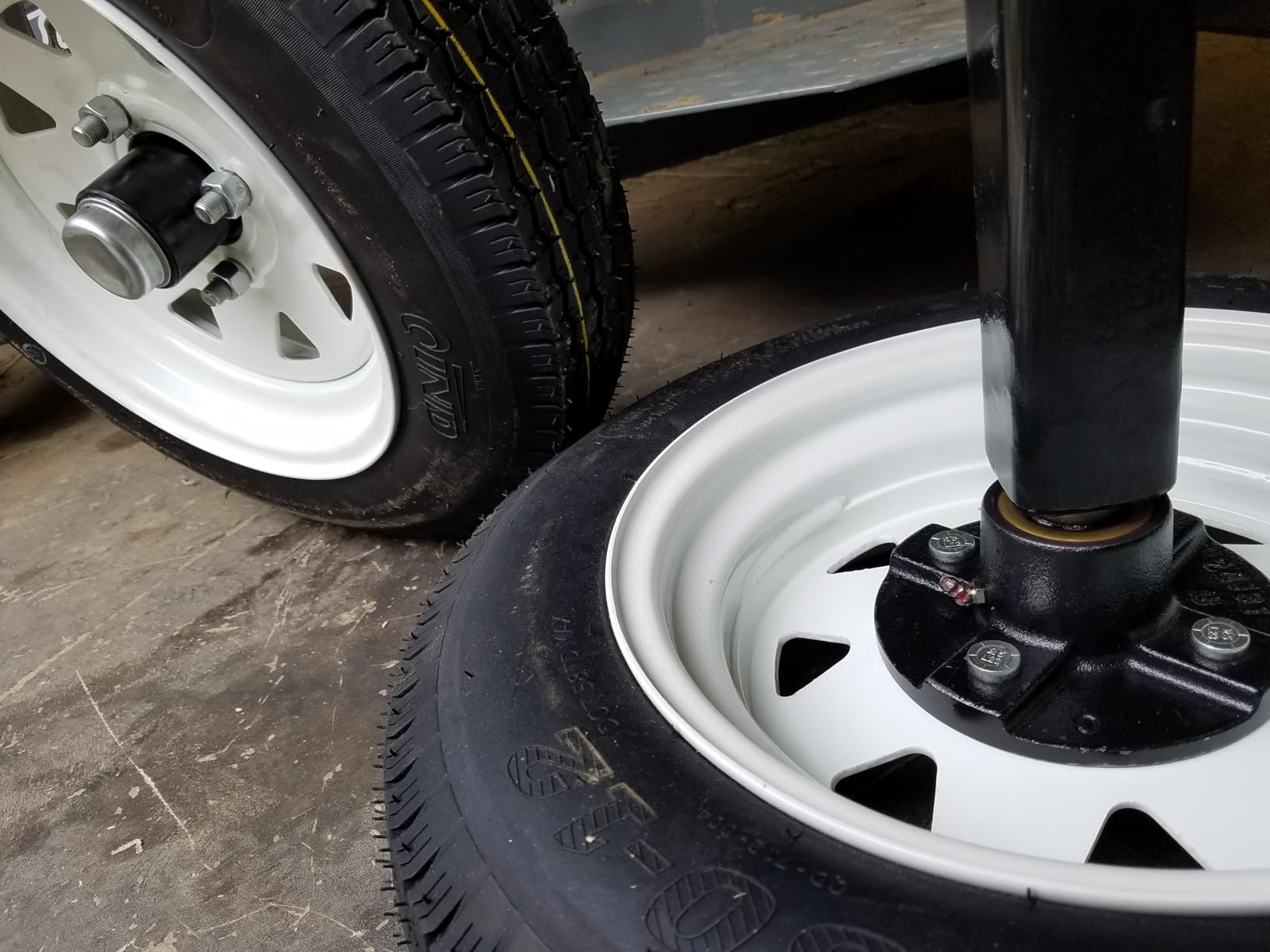 Garvee 2 Pack 4.80-8 4.80x8 480-8 Trailer Tires with 8 inch Rims, 4 Lug on 4 inch, Center Bore 2.85 inch, Multi-Function Utility Trailer Tire for Travel/Landscape/Cargo/Boat/Horse/Farm/Lawn Mower customer photo 1