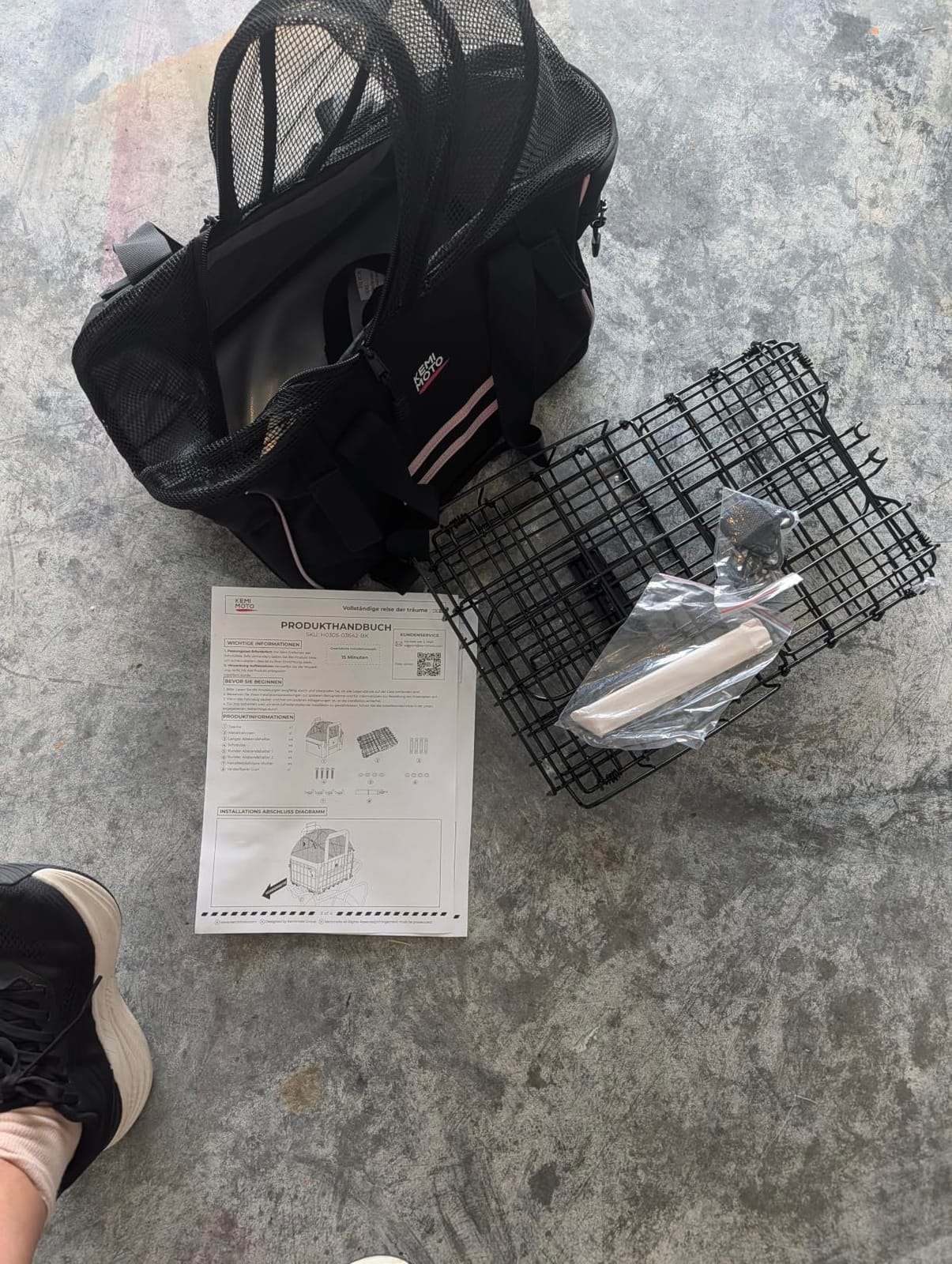 KEMIMOTO Dog Rear Bike Basket, Foldable Metal Frame & 900D Pet Carrier customer photo 1