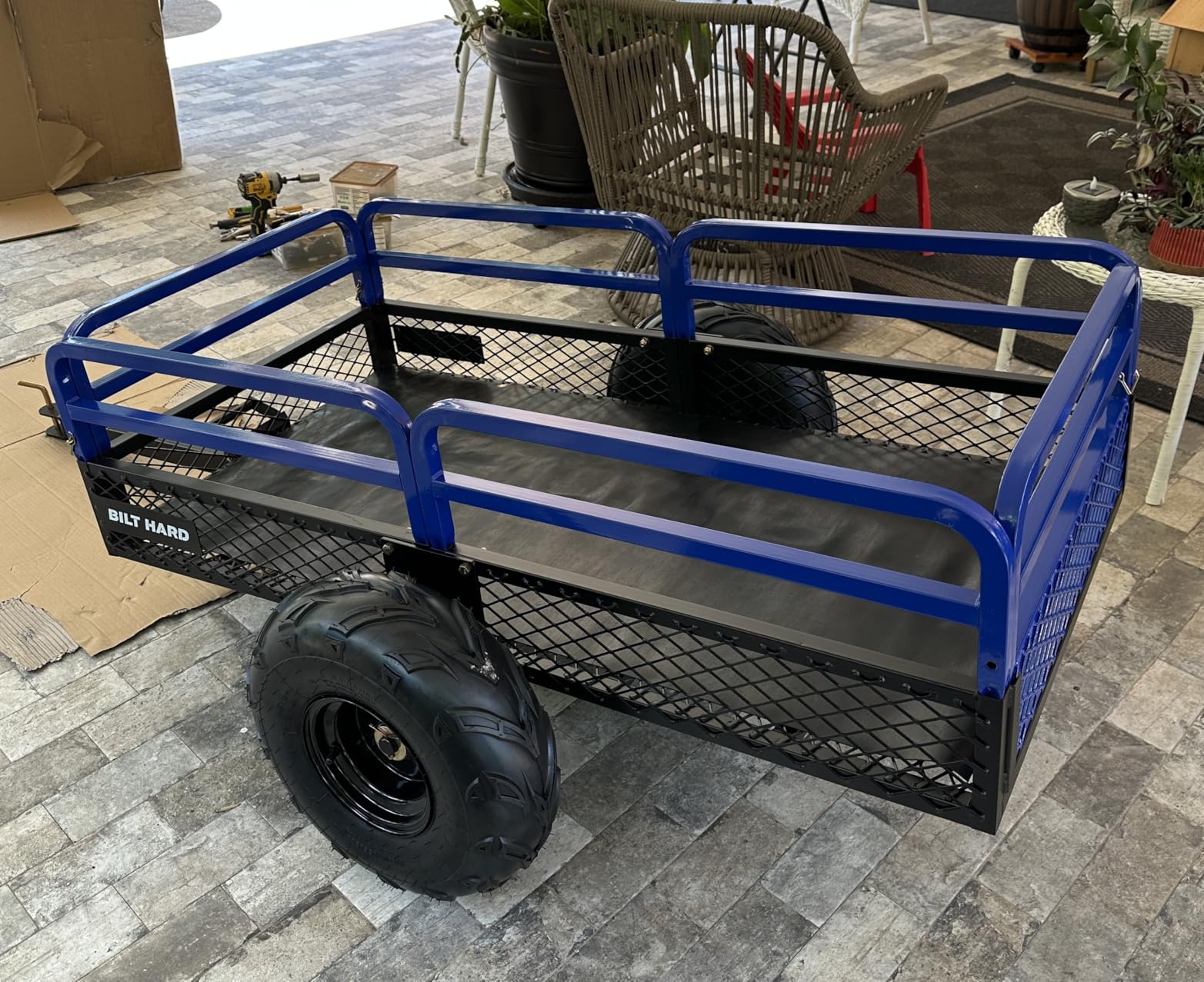 BILT HARD Heavy Duty 1500 lbs Capacity ATV Dump Cart, 11 Cu.Ft Tow Behind Garden Trailer, Pull Behind Yard Dump Trailer for Mowers, Tractor, ATVs customer photo 2