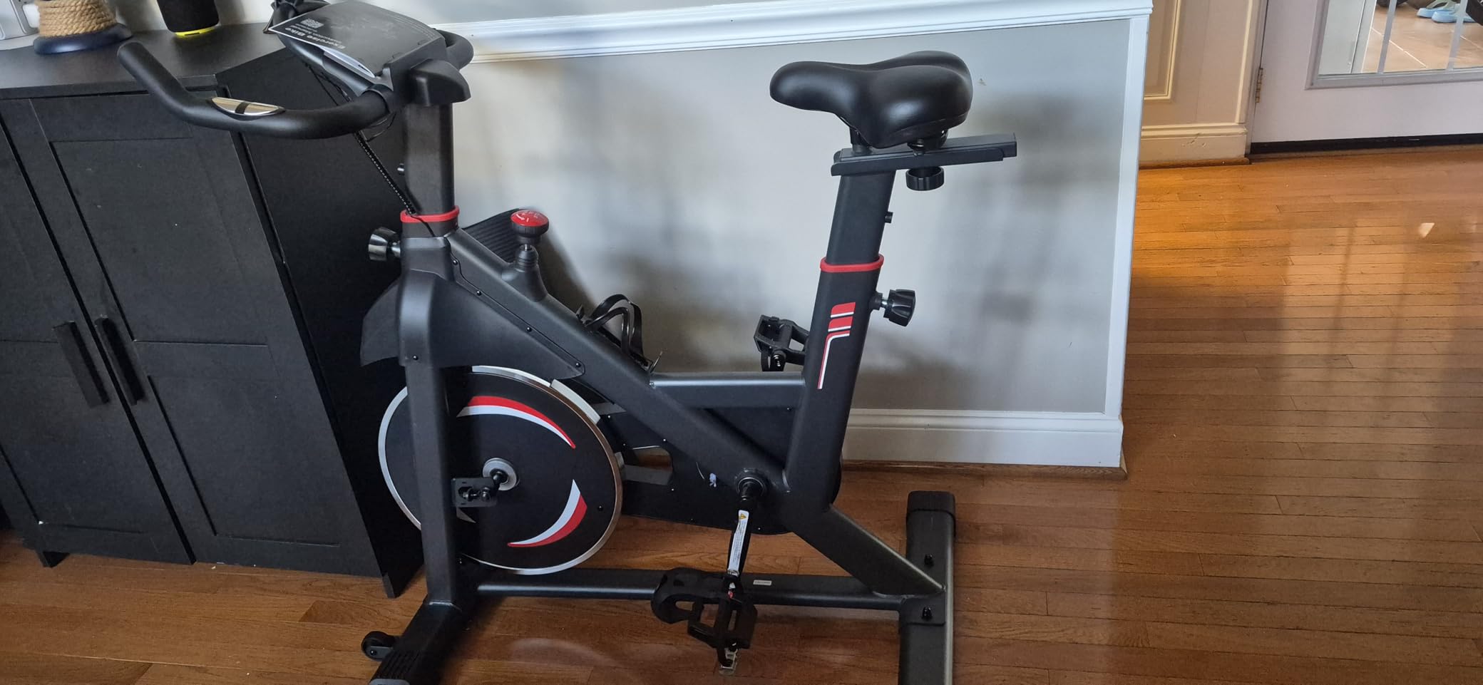 NEWBULIG Exercise Bike with APP, Stationary Bikes for Home, Workout Bike for Adults & Seniors, Cycle Machine, Adjustable Height and Resistance, Low Noise, 265lbs Weight Capacity, Easy Assembly customer photo 1